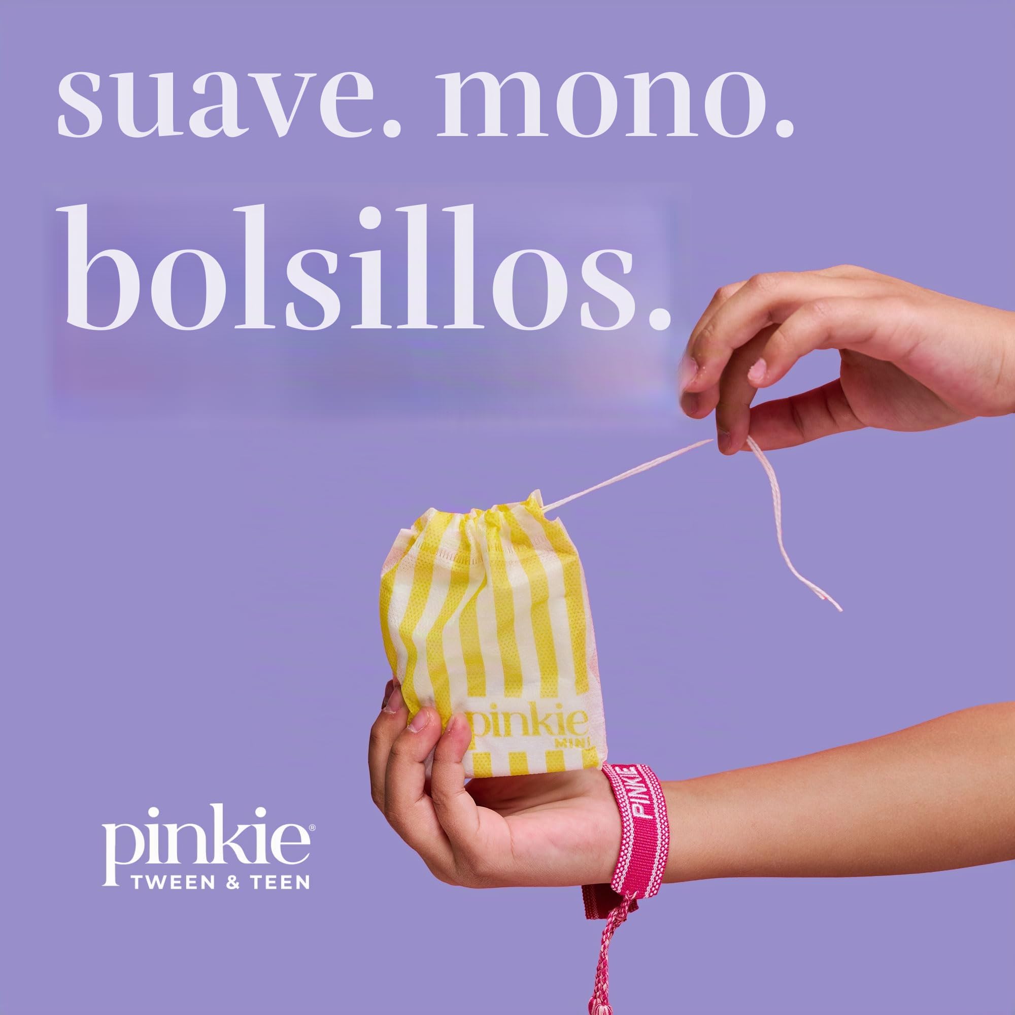 Pinkie - Almohadillas de iniciación para la menstruación – Diseñadas para ropa interior más pequeña – Almohadillas de algodón orgánico para adolescentes y adolescentes con alas – Sin cloro y sin