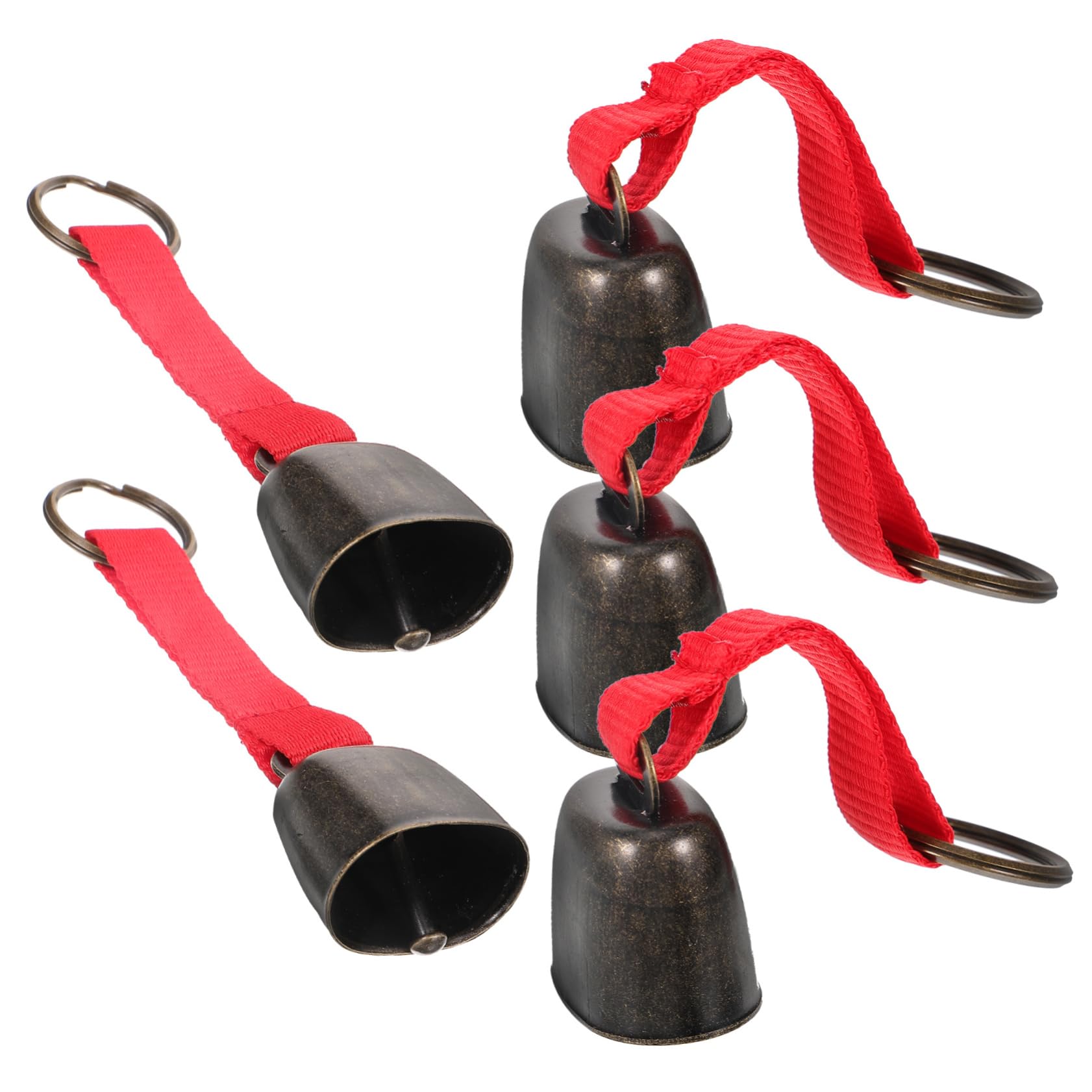 SUPVOX 3sets Vintage Bear Bell Multi-use Metal Bell Warning for Cattle Hiking Camping Ornaments 5pcs*3