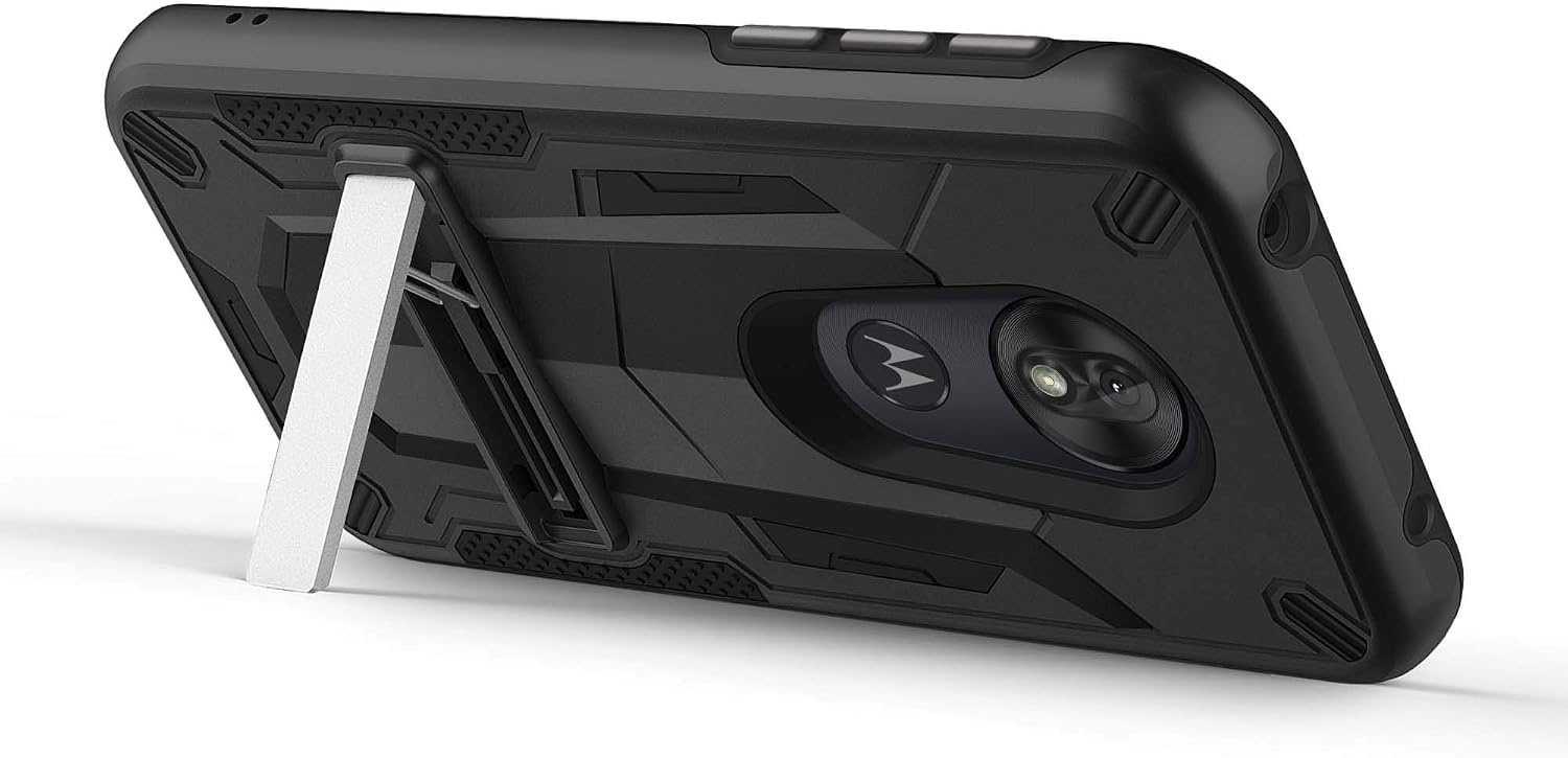 ZIZO Transform Moto G7 Play Case | Dual-Layer Protection w/Kickstand, Military Grade Drop Protection Designed for Motorola Moto G7 Play (Black)