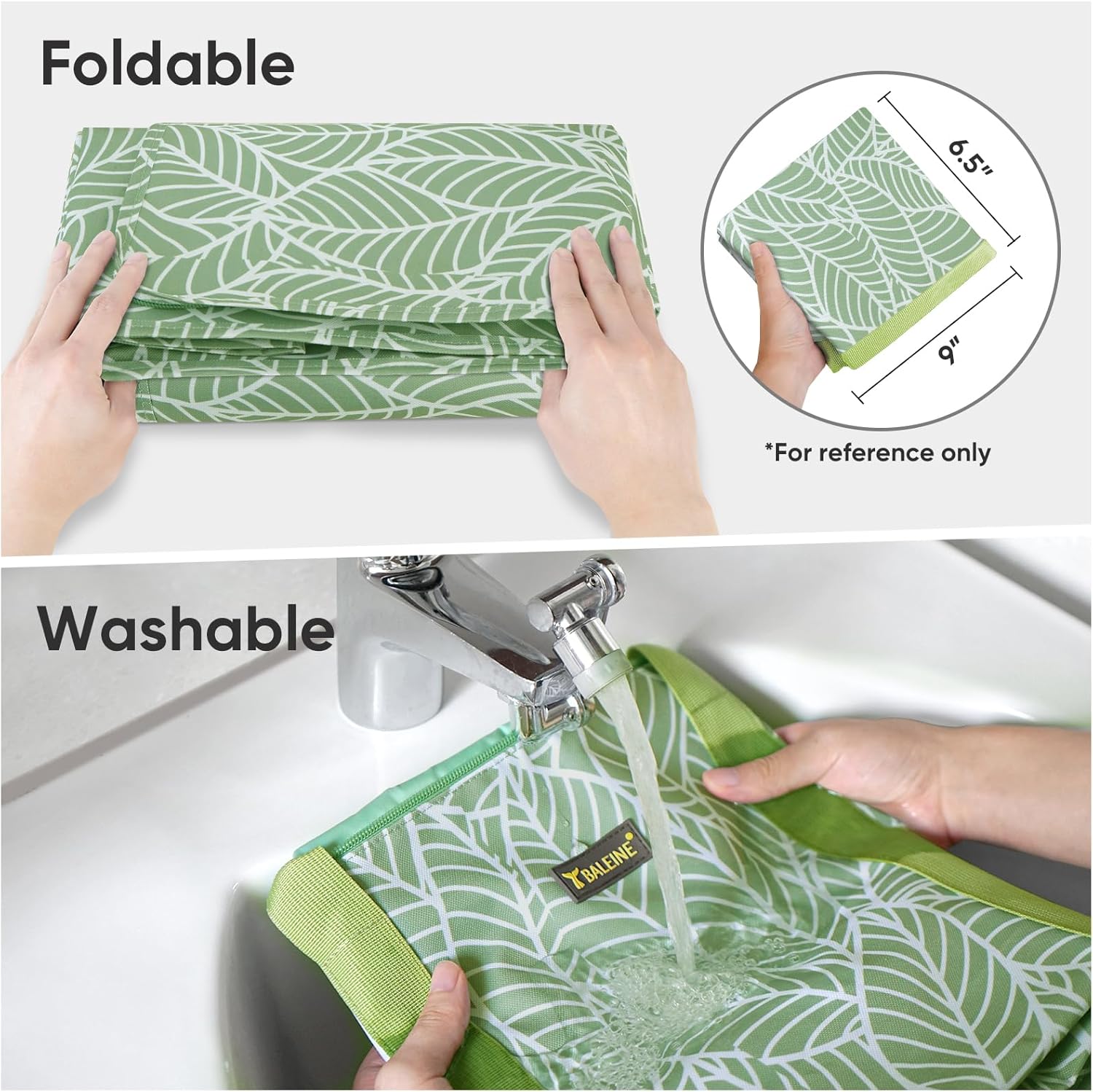 BALEINE Extra Large Storage Tote with Zippers & Carrying Handles, Heavy-Duty Oxford Fabric Moving Bags for Laundry, Space Saving, Storage, Antique Foliage - Image 2