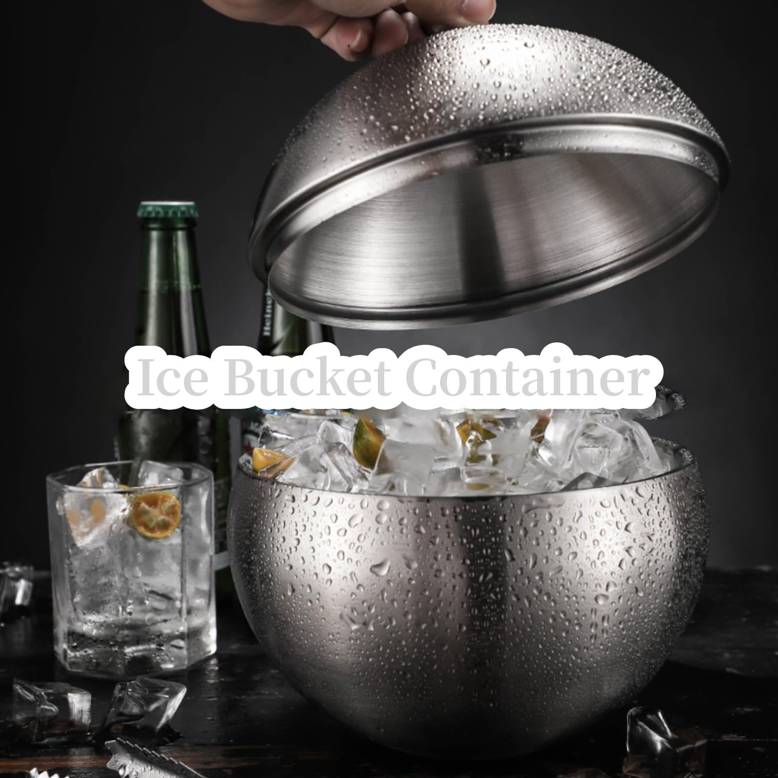 VirtuGro Seau à Glace Isotherme à Double Paroi De 2 L Avec