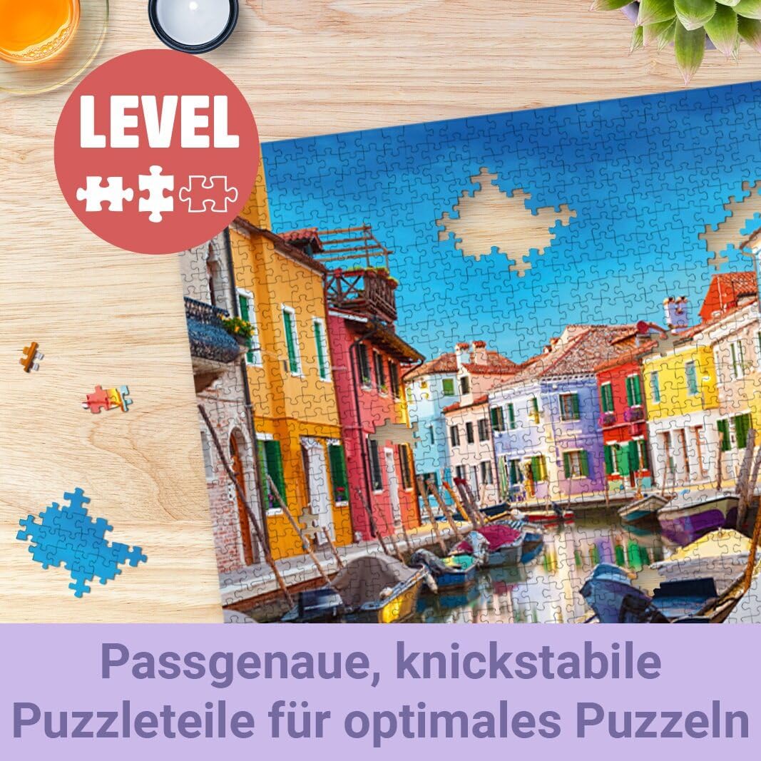 Wonder Forge Puzzle 11011044 - Burano Italien - Puzzle 1000 Teile - Geschenke für Erwachsene und Kinder ab 14 Jahren - 3