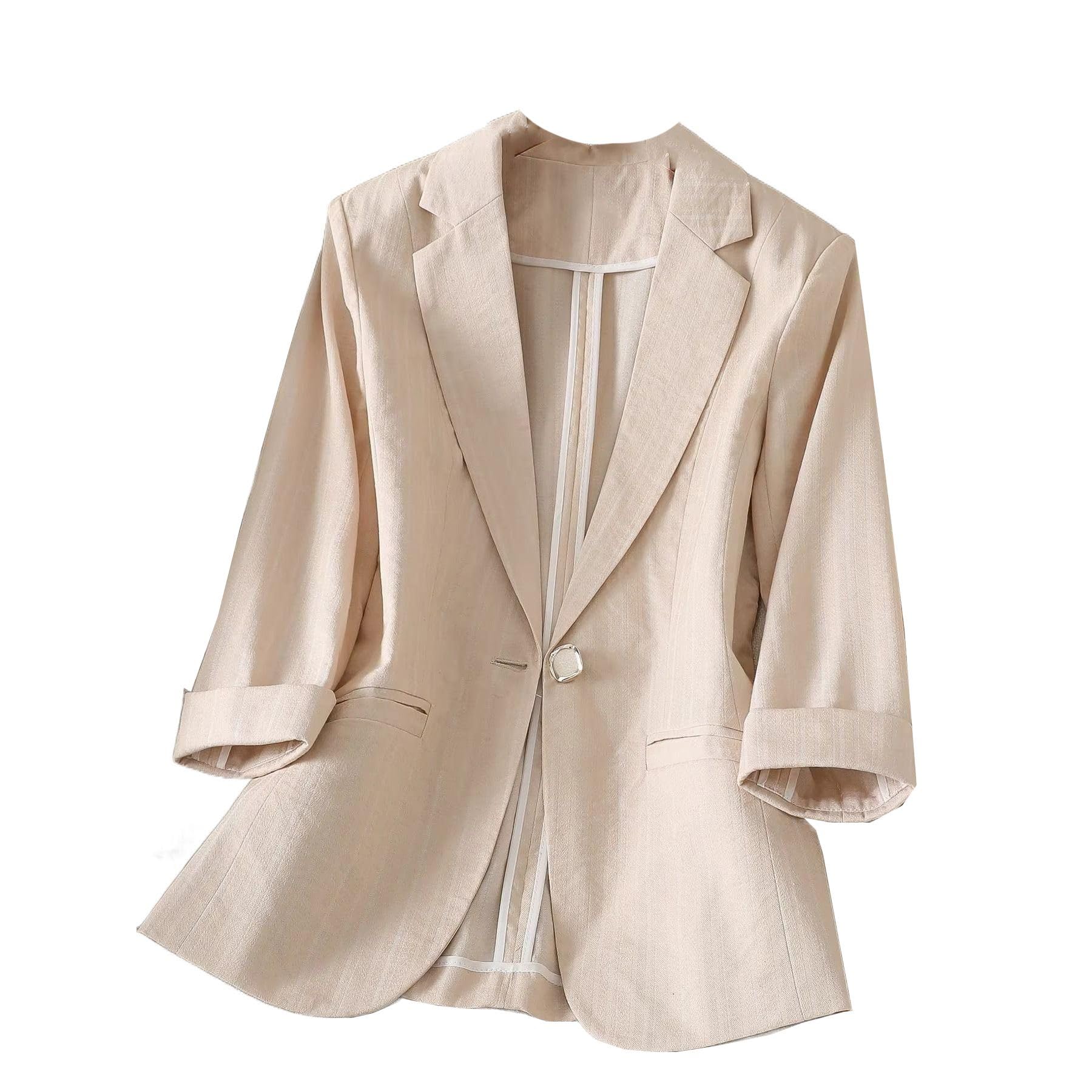 Blazer de bureau décontracté rayé veste col cranté fin du look pro au afterwork