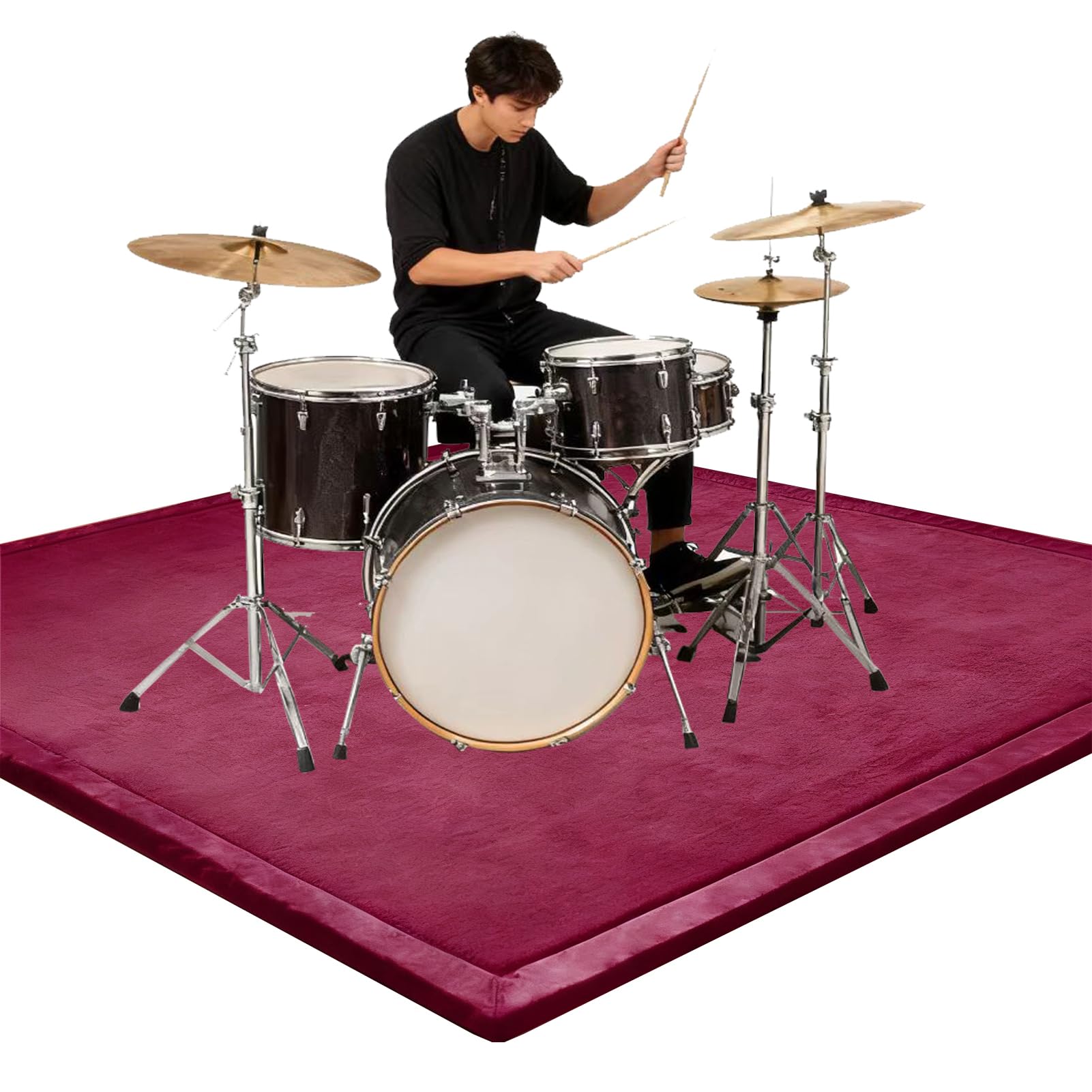 120x80cm/47.24x31.5inch Alfombra Bateria Electronica, Alfombras Acusticas, Alfombra para Bateria Antideslizantes, Alfombrillas Insonorizada para Caja Baterías Acústico Tambor y Instrumentos