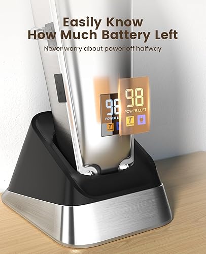 Miniatura 6 de oneisall Cortapelos de aseo para perros para abrigos gruesos y pesados, kit de aseo inalámbrico de bajo ruido con cuchillas de metal, todo acero