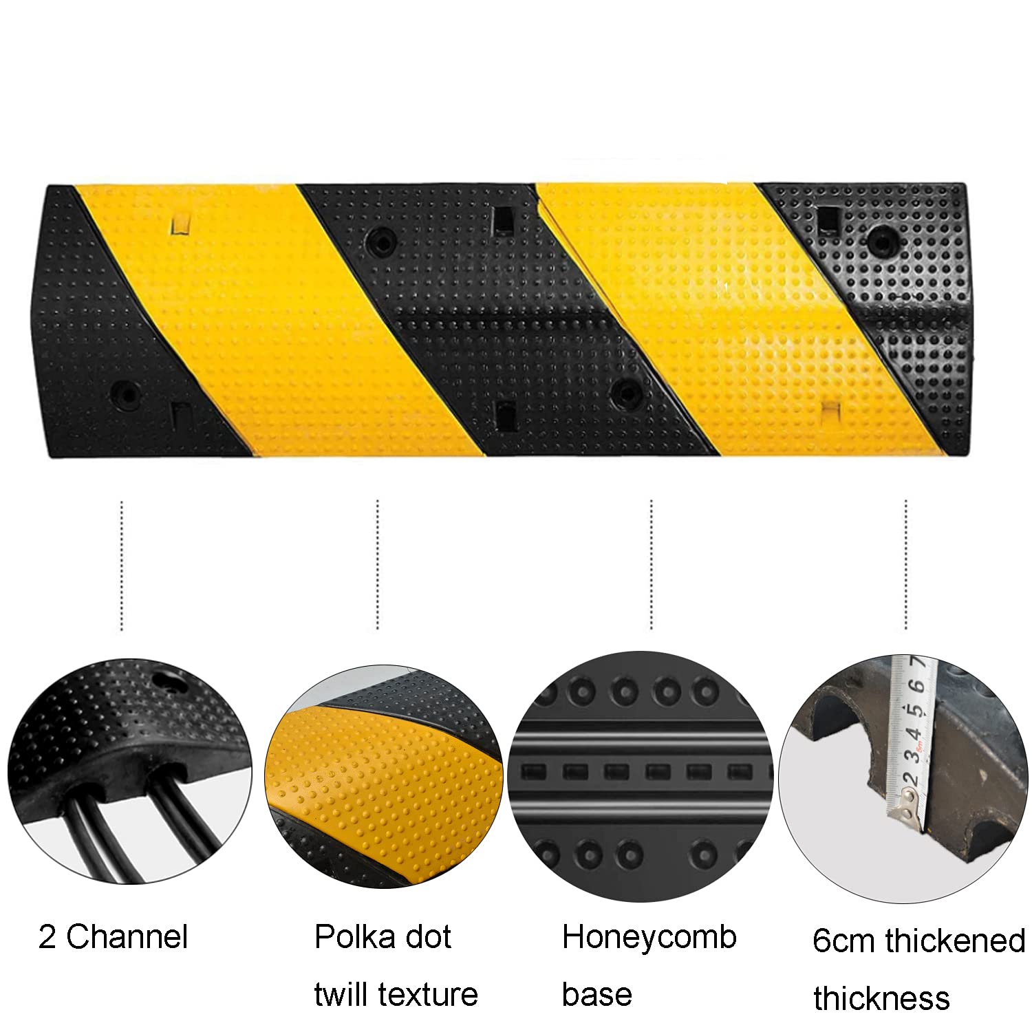 Nisorpa 40" Rubber Speed Bumps 22000Lbs Load Heavy Duty Modular