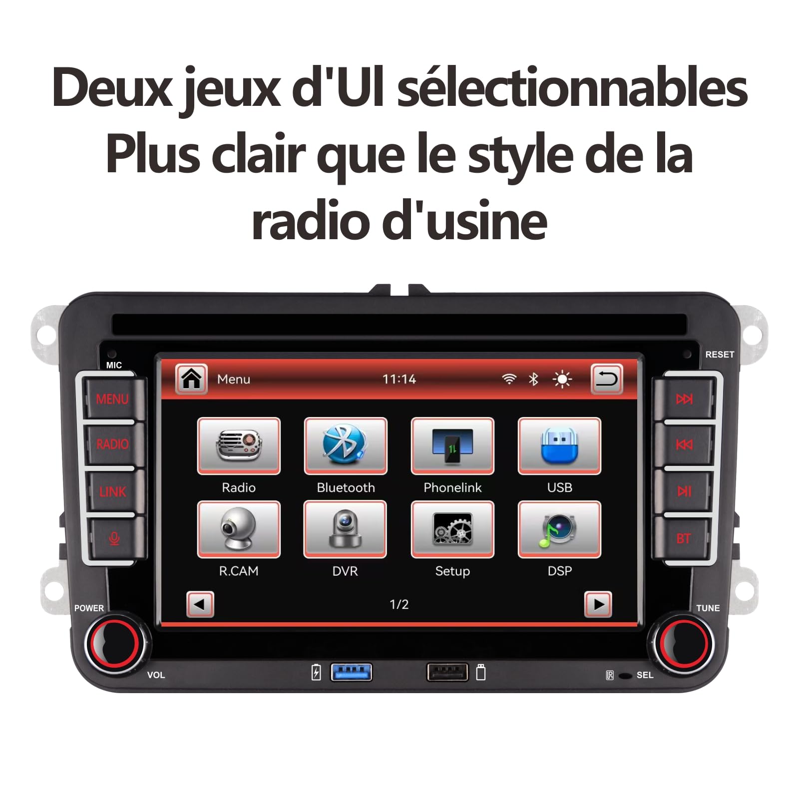 [Mise à Jour 2026] Autoradio Compatible avec CarPlay sans Fil Android Auto avec Bluetooth/FM/AM Radio/USB/Puissance élevée pour VW Golf 5 6 Passat Jetta Caddy EOS T5 Tiguan Touran CC Polo