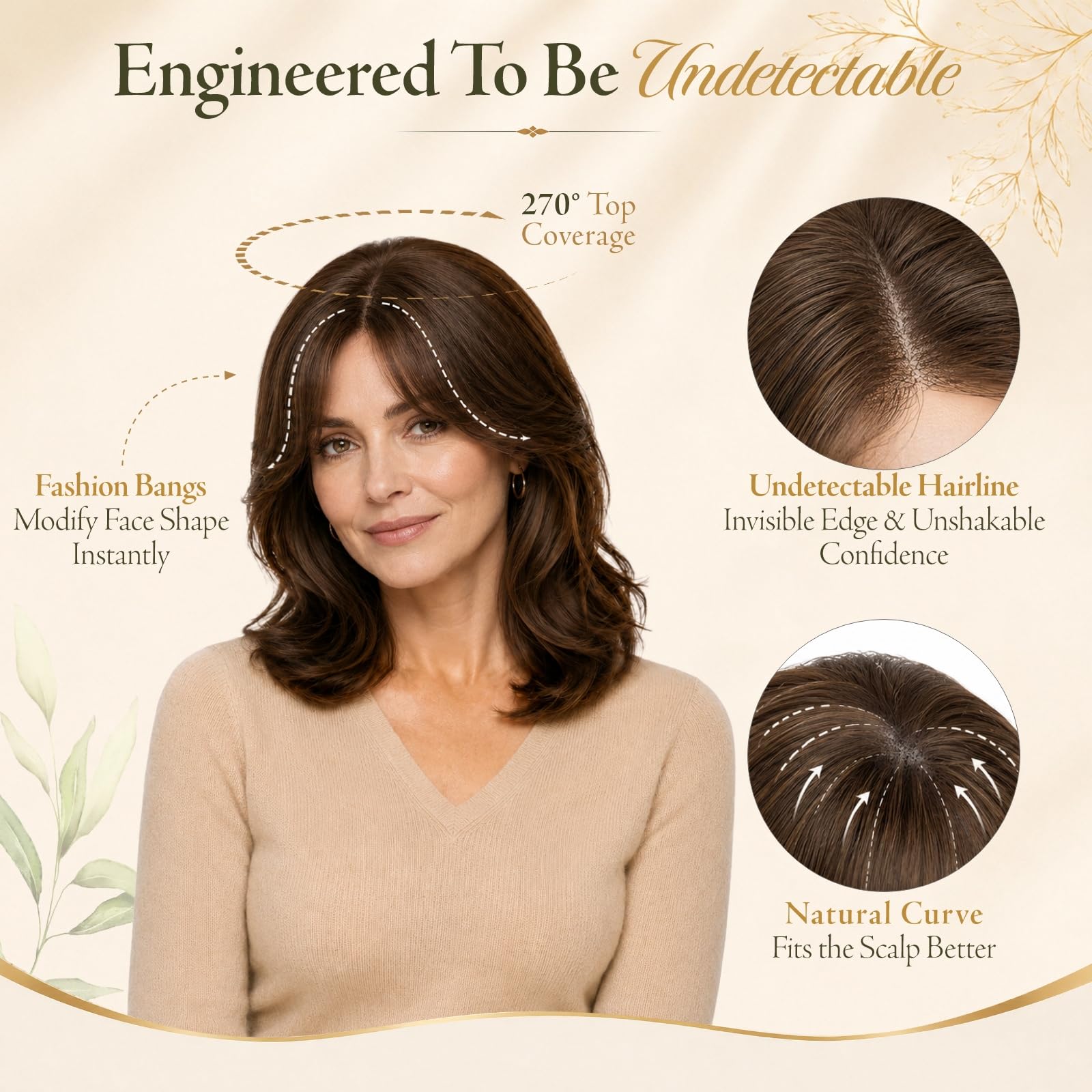 Benehair Haartopper Echthaar Oberkopf mit Curtain Bangs Clip-in-Pony Haar Toppers Echthaar für dünner werdendes Haarteil, Cover-Haarteil mit 270° 35cm #1B Natürliches Schwarz