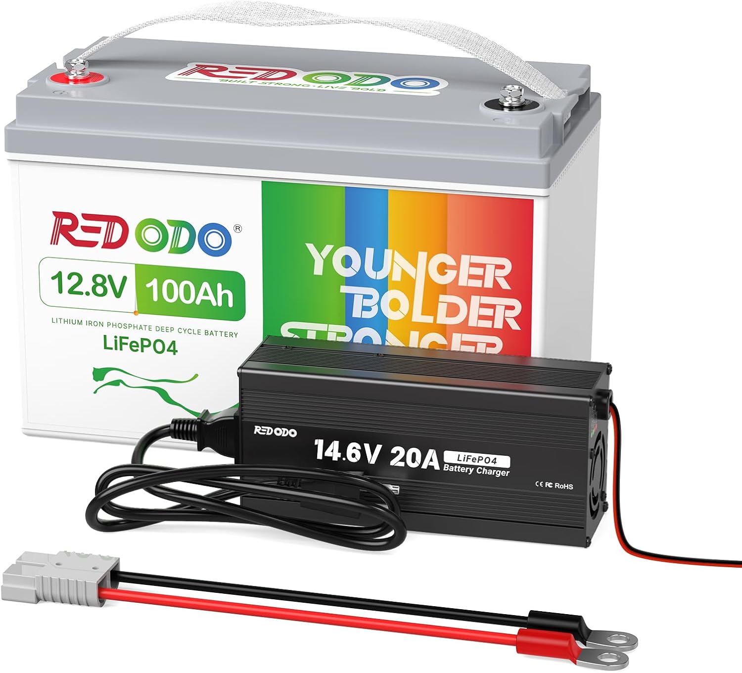 Batterie Lithium 12V 100Ah + Chargeur Redodo