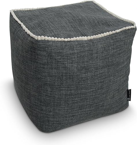 Louis Donné Funda para puf cuadrada sin relleno, cubos de almacenamiento de 15 pulgadas, puf otomano, reposapiés, pufs para sala de estar, regalos