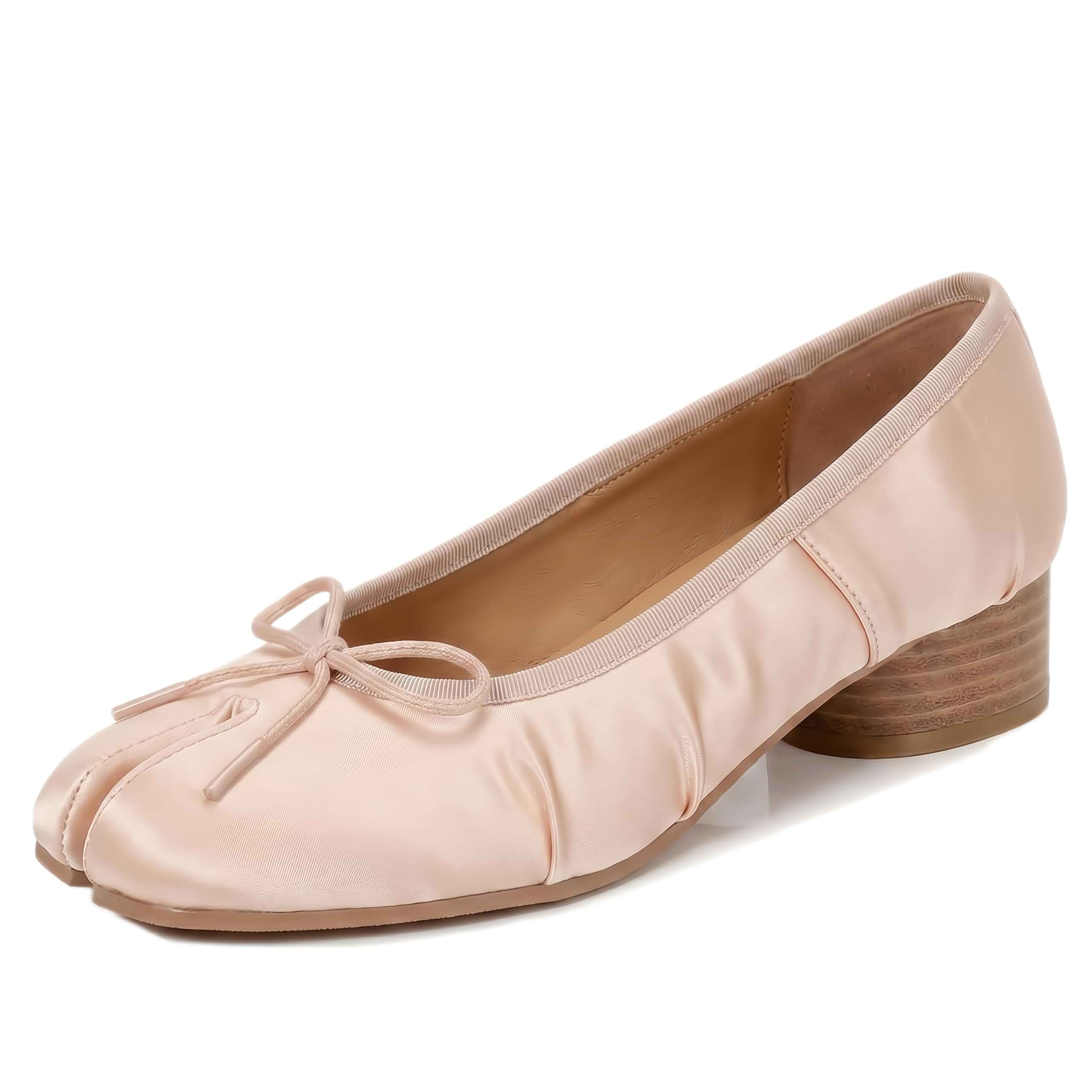 PERLSAC Women's Tabi Ballet Low Heels Japanese Split-Toe Low Block Heel Pumps 1.2 Inch Office, Wedding, Casual Dress Shoes