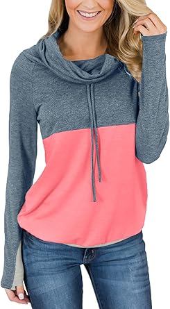 cowl neck pullover sweatshirt
