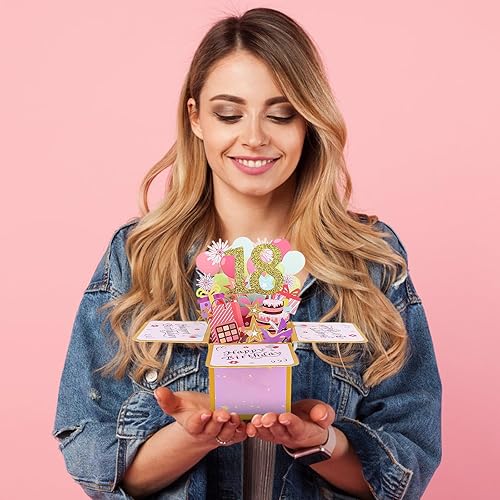 Vista 60 de CIEHER Tarjeta desplegable de cumpleaños número 17 para niñas, tarjeta de felicitación 3D de feliz cumpleaños de 17 años, regalos únicos