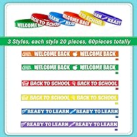 Vista 4 de 36 pulseras de silicona de bienvenida de regreso a clases, pulseras de goma para el primer día de recuerdos, regalos de escuela abre premio