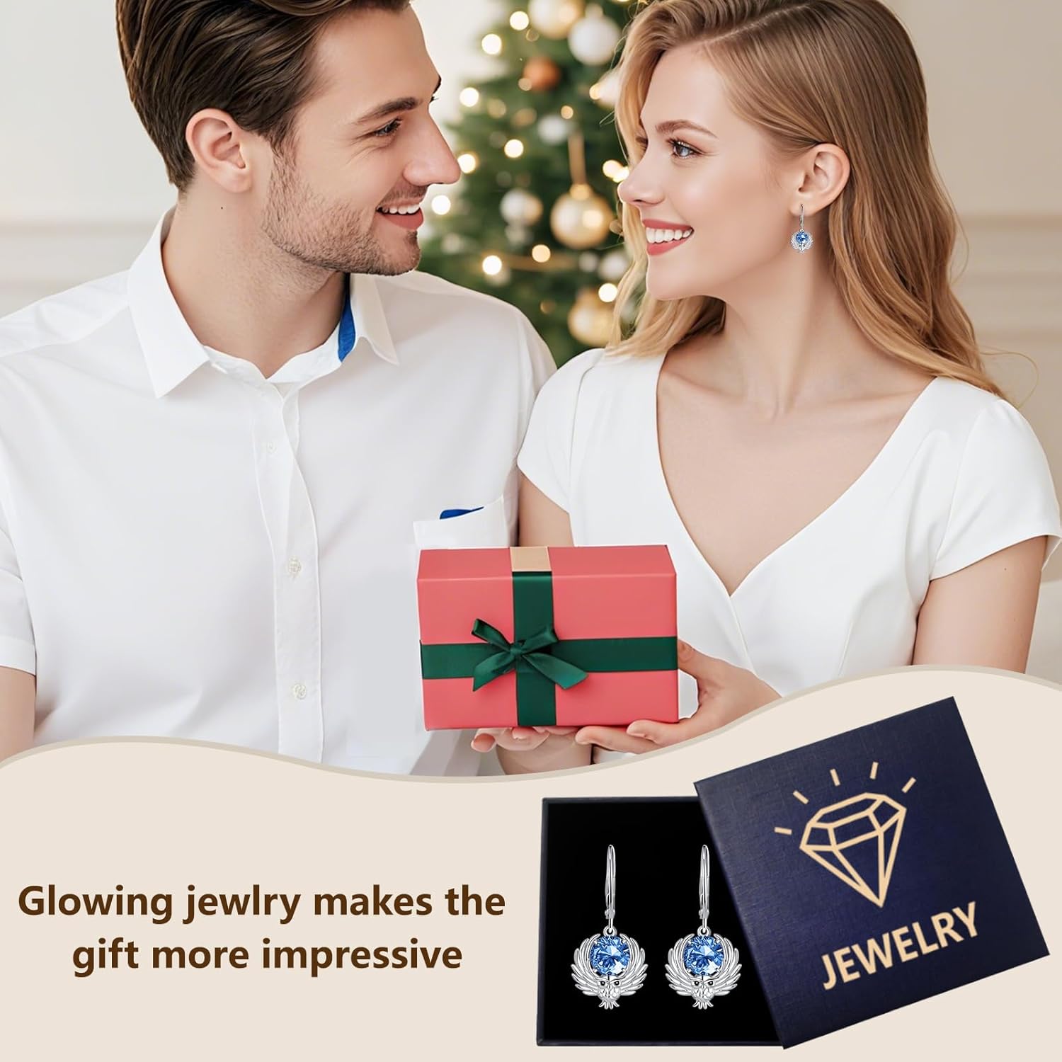 Owl Earrings Sterling Silver Owls Birthstone Dangle Drops Jewelry Gifts for Women - Image 6