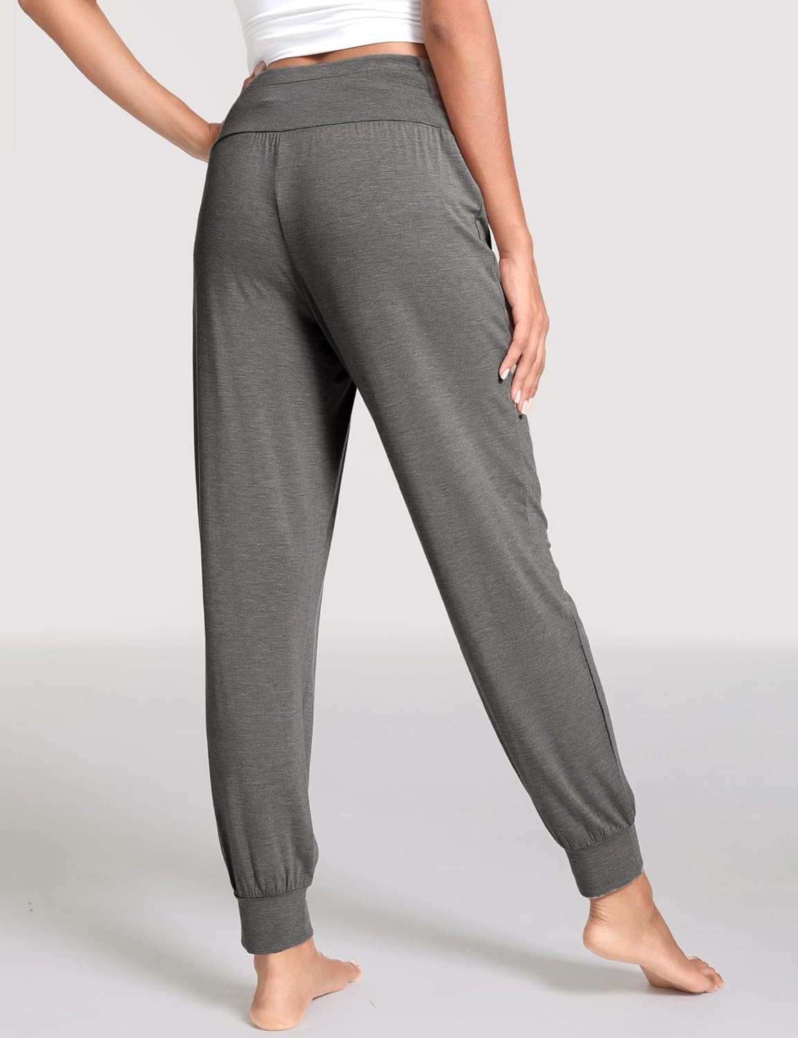 GYS Bamboo Viscose Women's Pajama Bottoms High Waist Pajama Pants with Drawstring