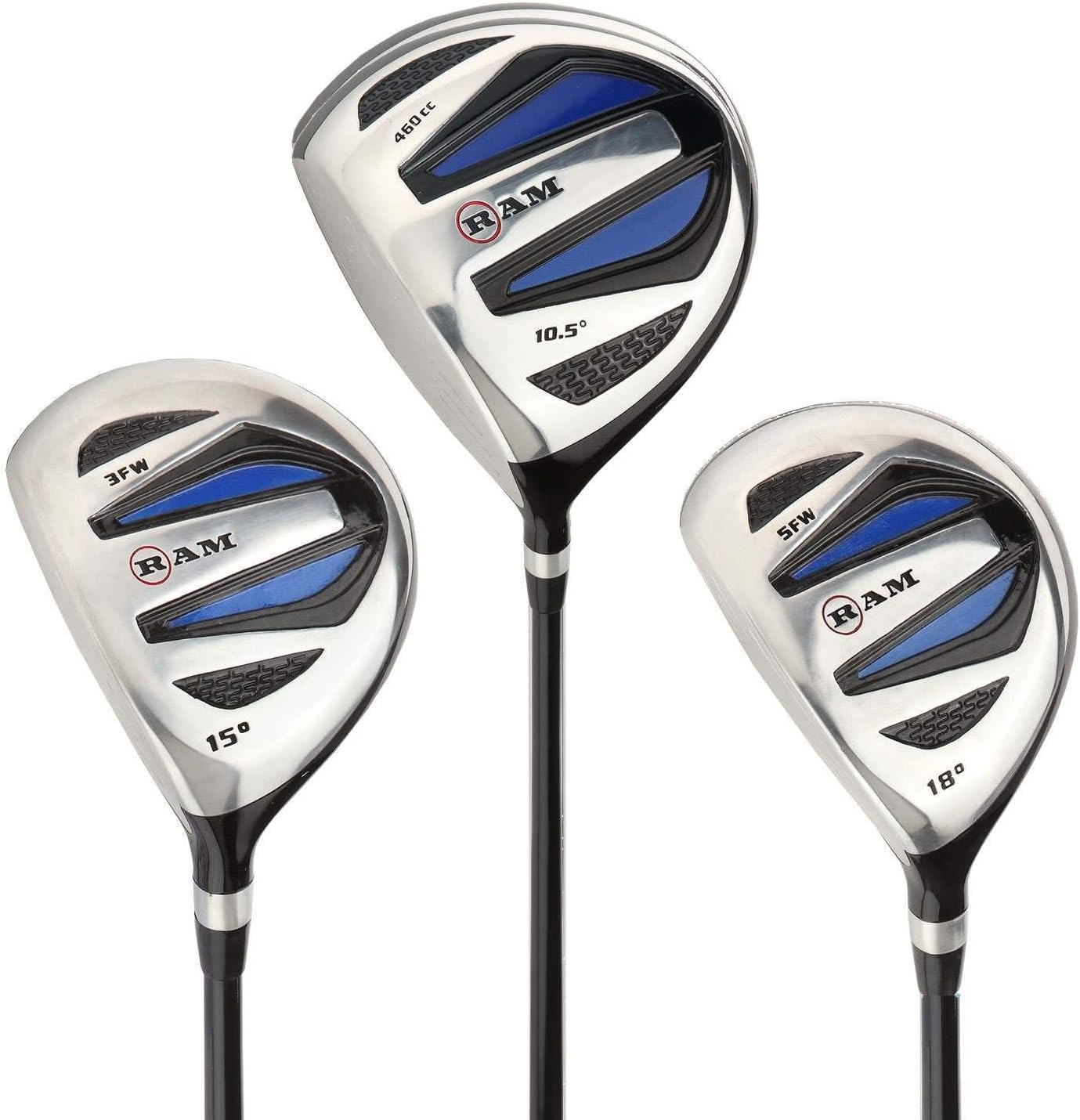Ram Golf EZ3 Mens Wood Set - Driver, 3 & 5 Wood -Headcovers Included