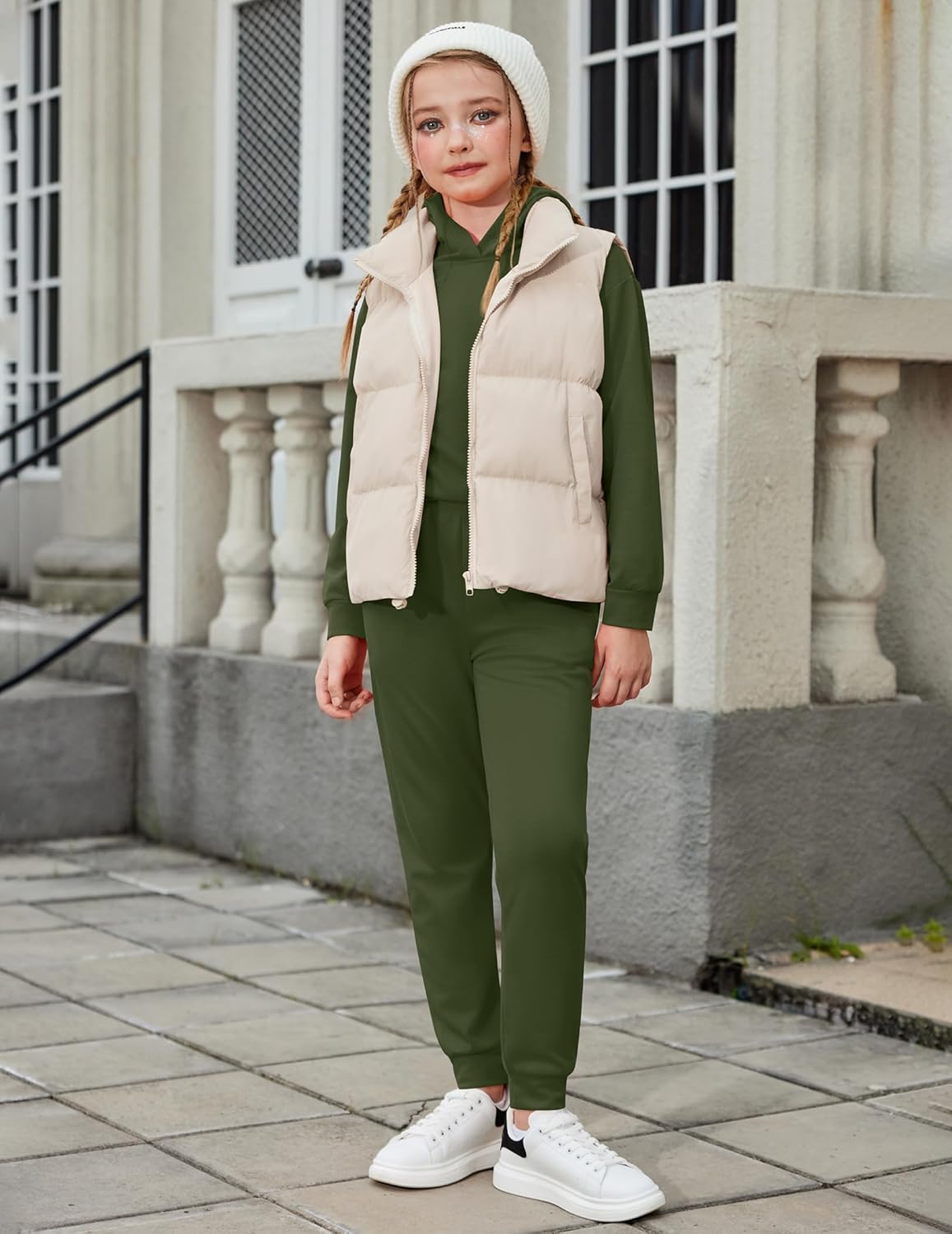 Arshiner Girl's 2 Piece Tie-dye Pullover Hooded Sweatshirt Set Sweatsuits and Sweatpants - Image 7