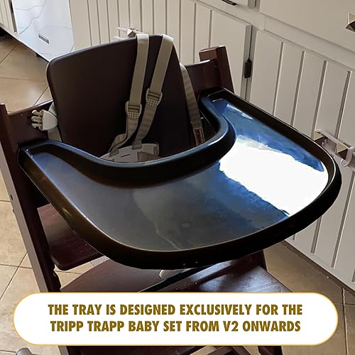 Miniatura 6 de Bandeja para silla alta para bebé compatible con silla Stokke Tripp Trapp, con superficie lisa que proporciona placas de succión con más potencia de