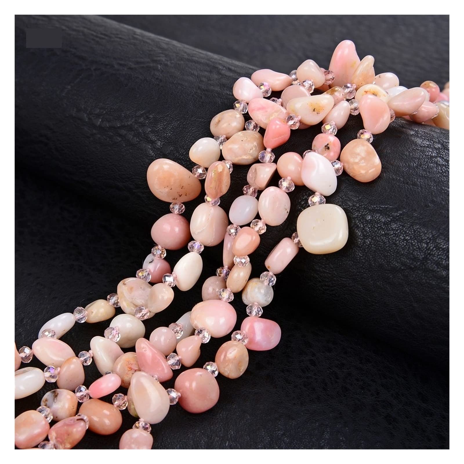 Gioielli 20 pollici 5 fili collana di cristallo opale rosa soddisfare Collane da donna