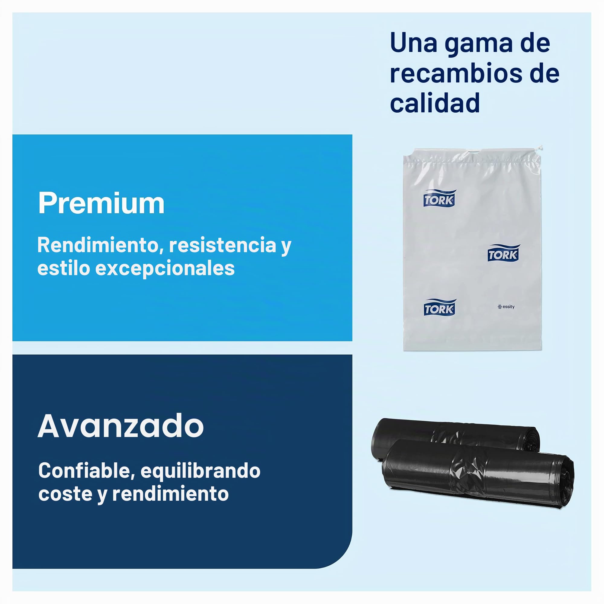 Tork 564008 Cubo de basura con tapa/Papelera Elevation sólida compatible con bolsas de plástico de Tork B3 / 5 litros/Negro