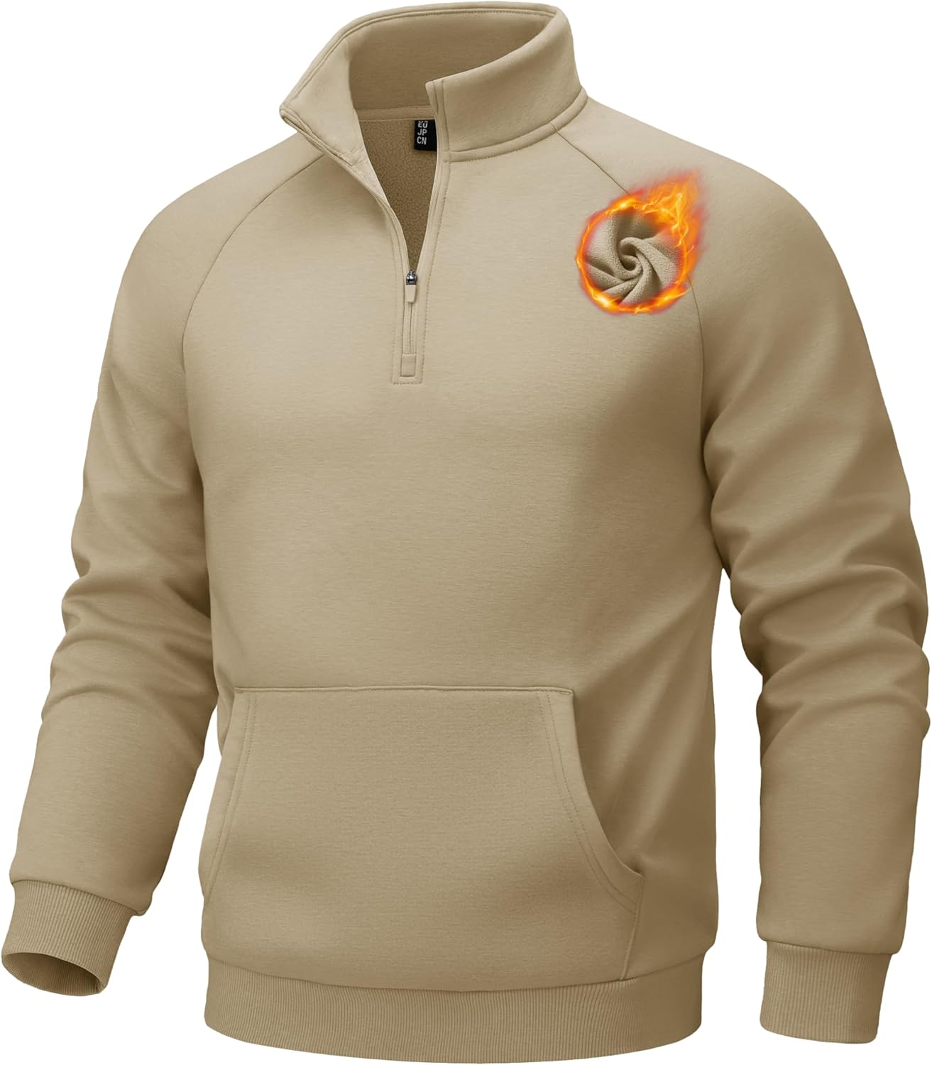 MAGCOMSEN Mens Pullover Quarter Zip Athletic Warm Sweatshirt Casual 1/4 Zip Fleece Lined Sweater With Pockets