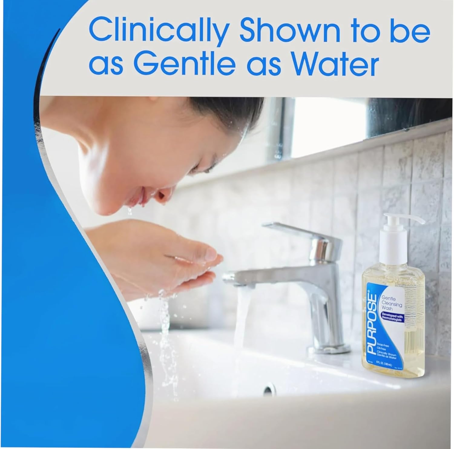 Purpose Gentle Cleansing Wash, Oil-Free, Soap-Free, No Sulfates Added, 6 FL OZ (Pack of 3)