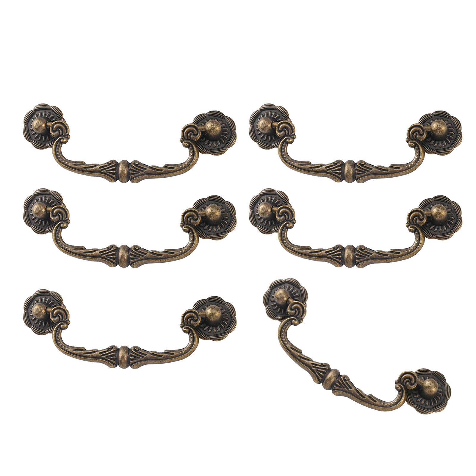 Piceioep Multicolor Traditional Chinese Design Bronze Drawer Handles With 86Mm Hole Center For Smooth Hold In Multiple Home Lodgings Grip Pull