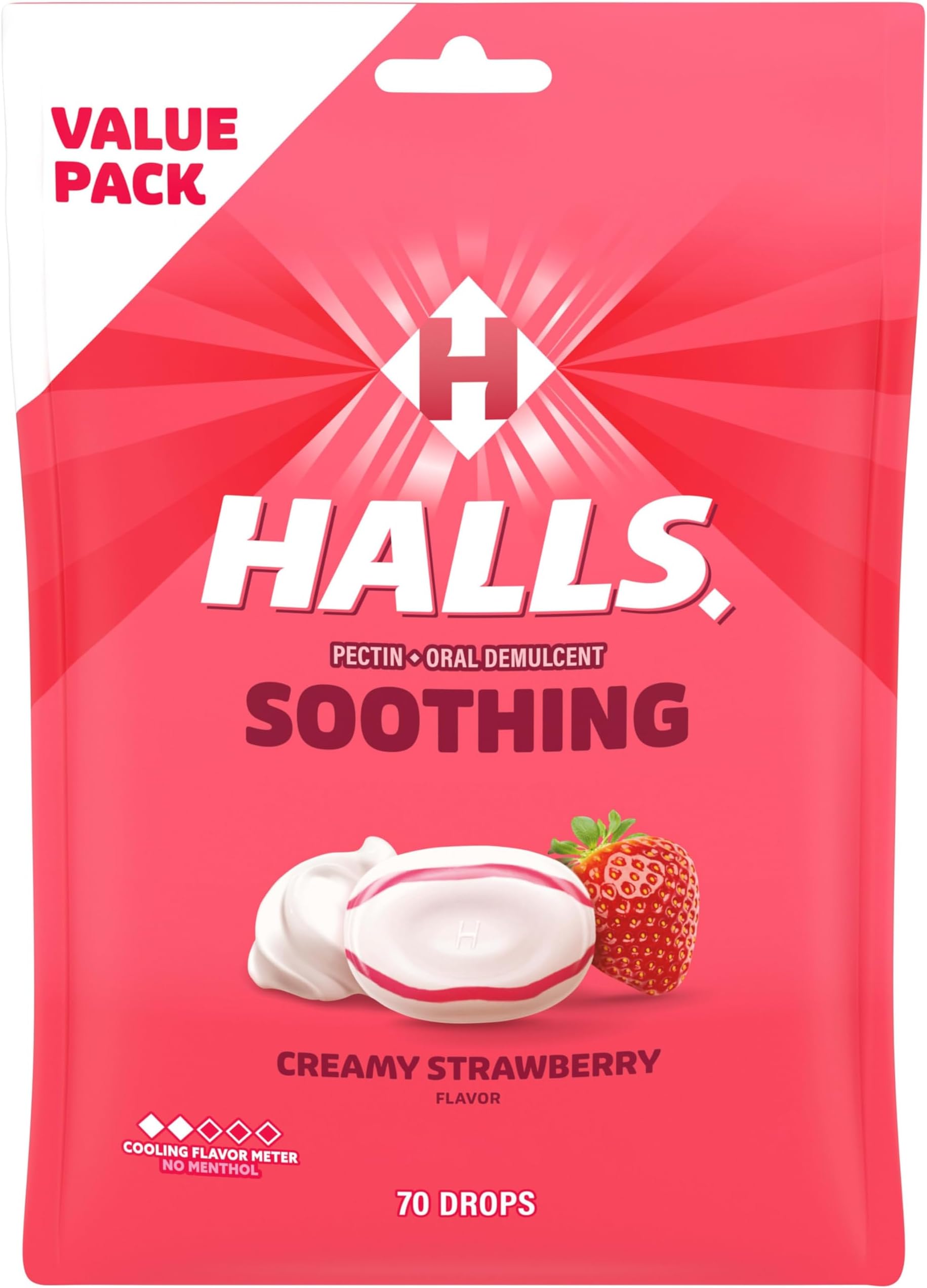 Throat Soothing Creamy Strawberry Throat Drops, 70 Drops