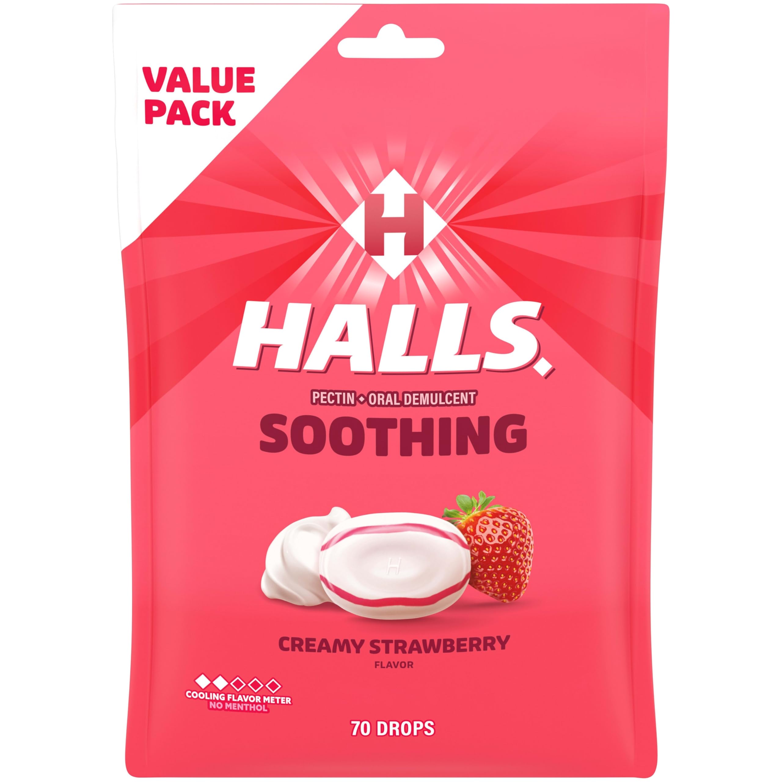 Amazon.com : HALLS Throat Soothing Creamy Strawberry Throat Drops