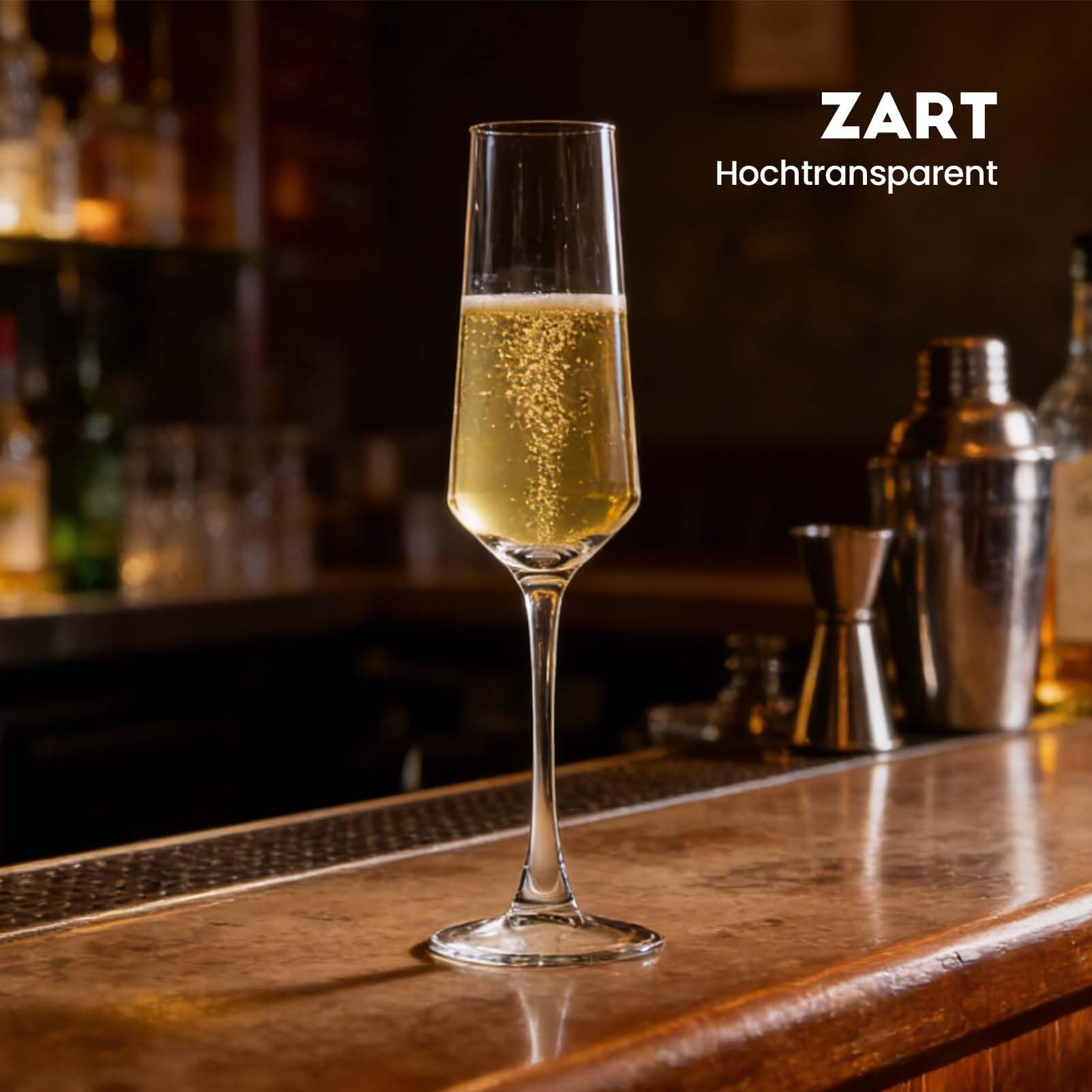 Gläser Set 6 eleganten 195ml Glas Champagner Flöten für Geburtstage Hochzeiten, klare Champagners Gläser perfekt für Feiern und Toasts Haltbare und stilvolle Champagners Gläser