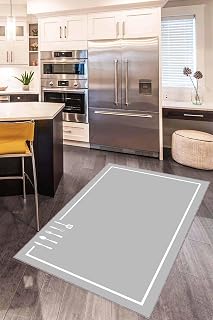 Viva Home Gri Kaymaz Tabanlı Kaşık Desenli Mutfak 