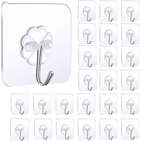 Carespot: Powerful Stick Wall Hooks That Hold Up to 33lbs - Pack of 24
