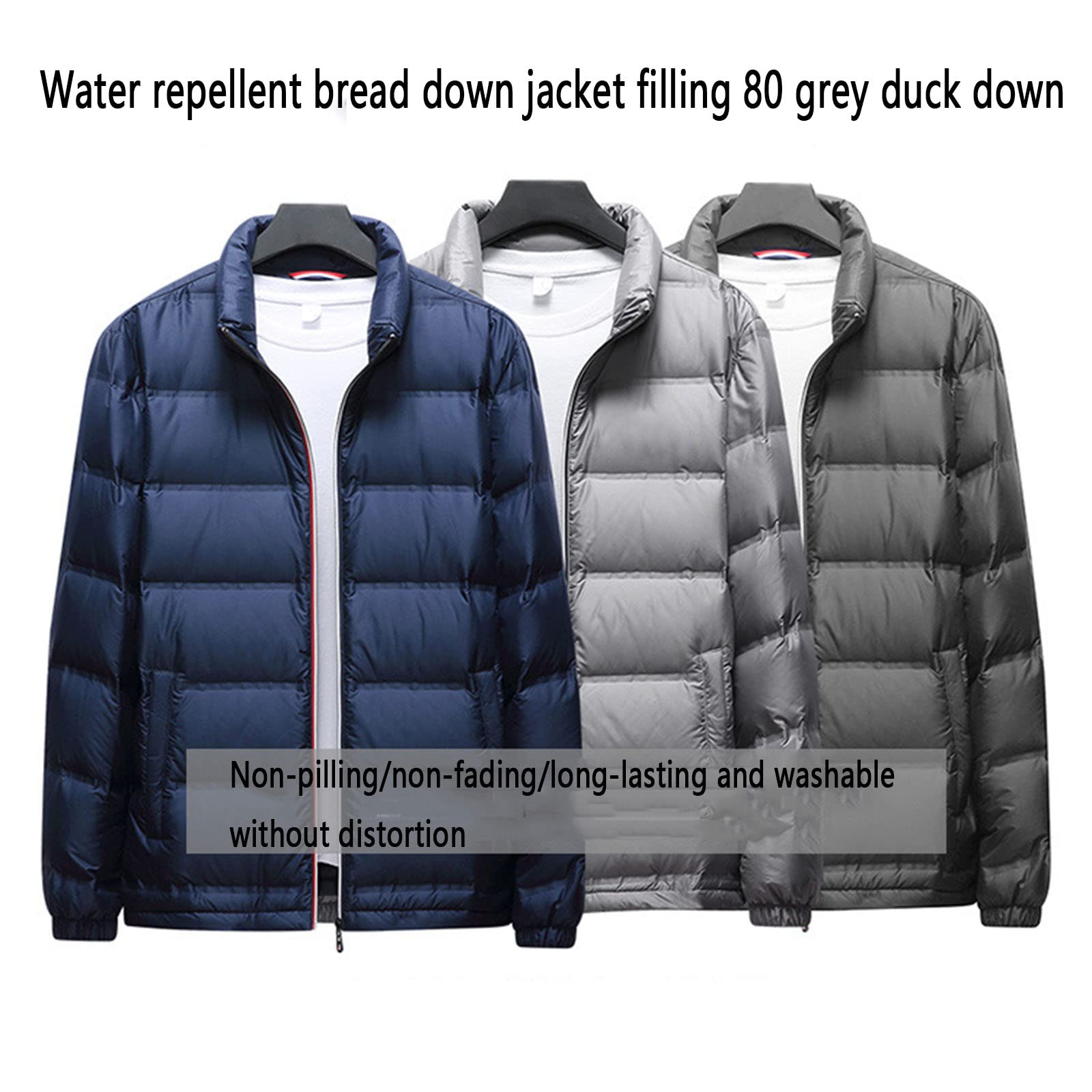 Kurtki dla mężczyzn kurtka puchowa płaszcze codzienna odzież wierzchnia moda uliczna zamek kardigan zimowy wodoodporny duży rozmiar stójka, Czarny, 7XL
