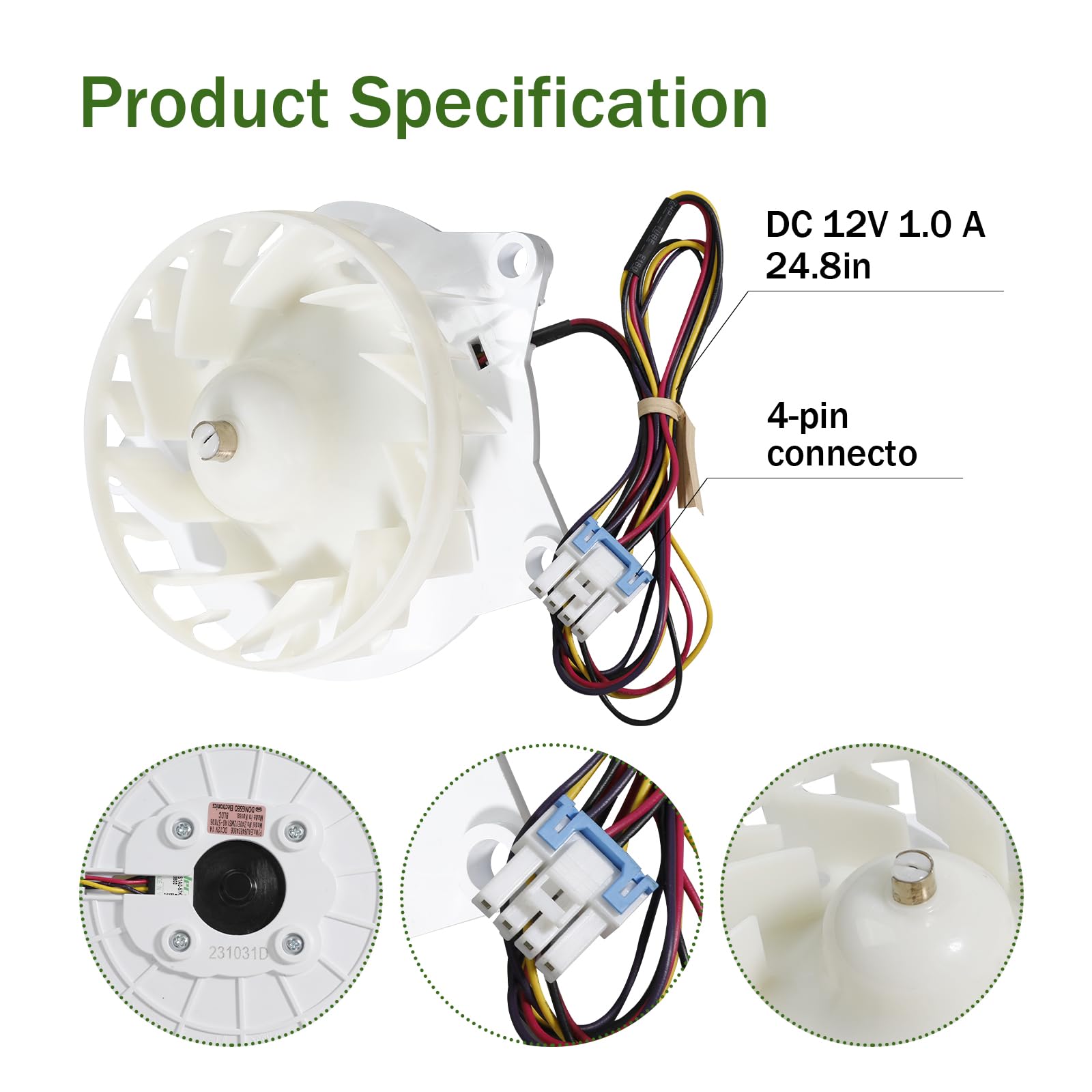Silnik wentylatora parownika lodówki EAU64824806 do lodówki LG 12 V DC - Zastępuje Z40E12MS1A0-57K06