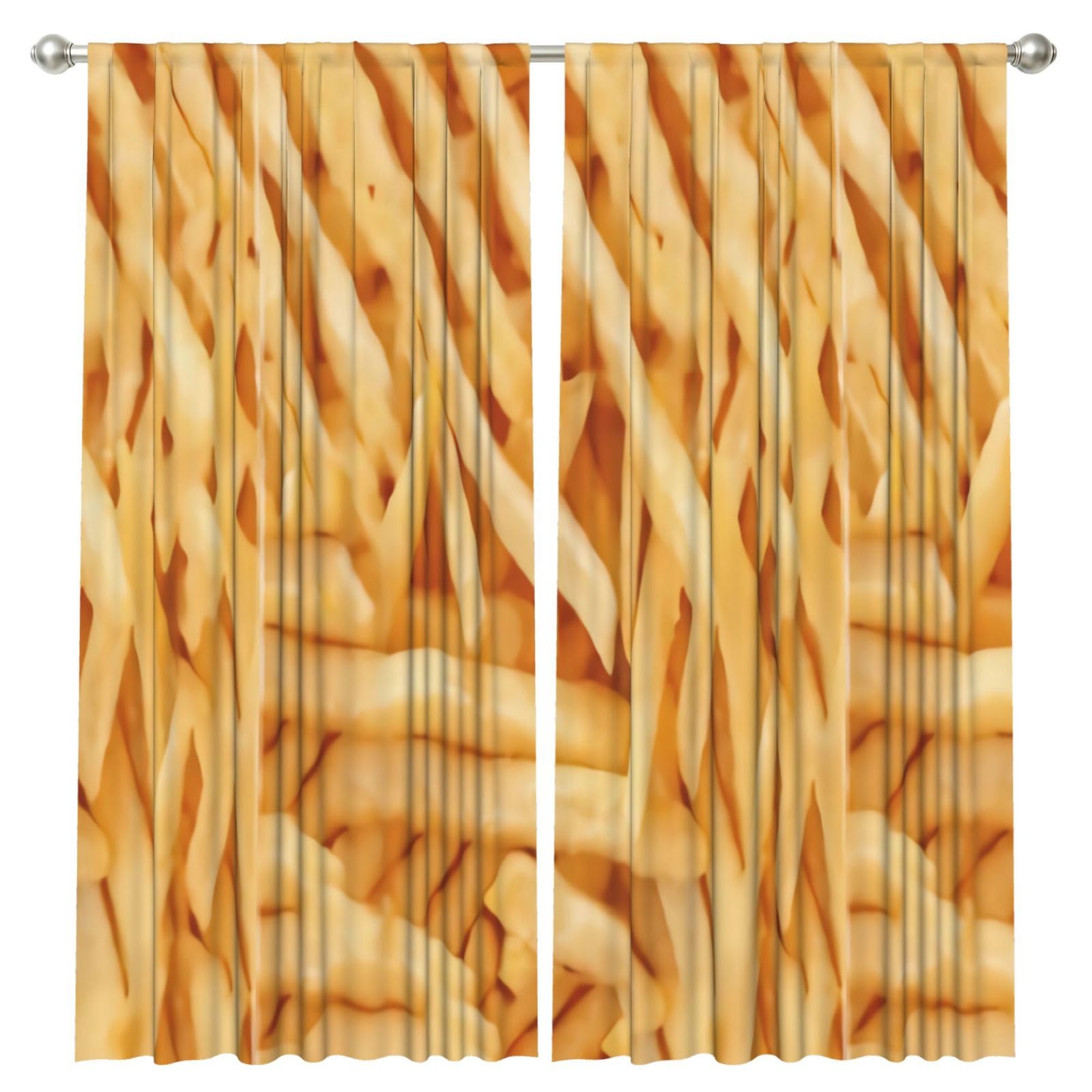 InOmak French Fries, 2 Panels Window Curtains 52 x 84 Inch Blackout Curtains for Living Room Bedroom