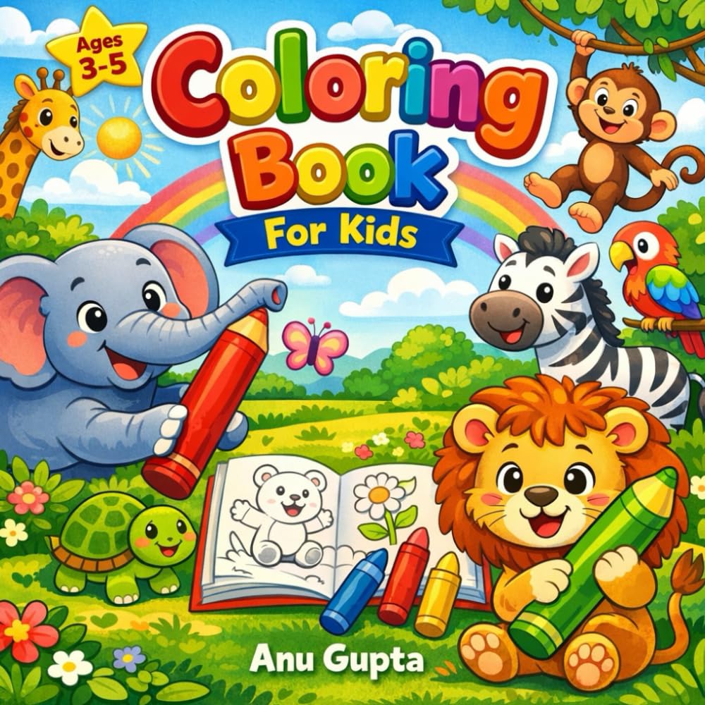 Coloring Book for Kids: Fun & Easy Animal Coloring Pages