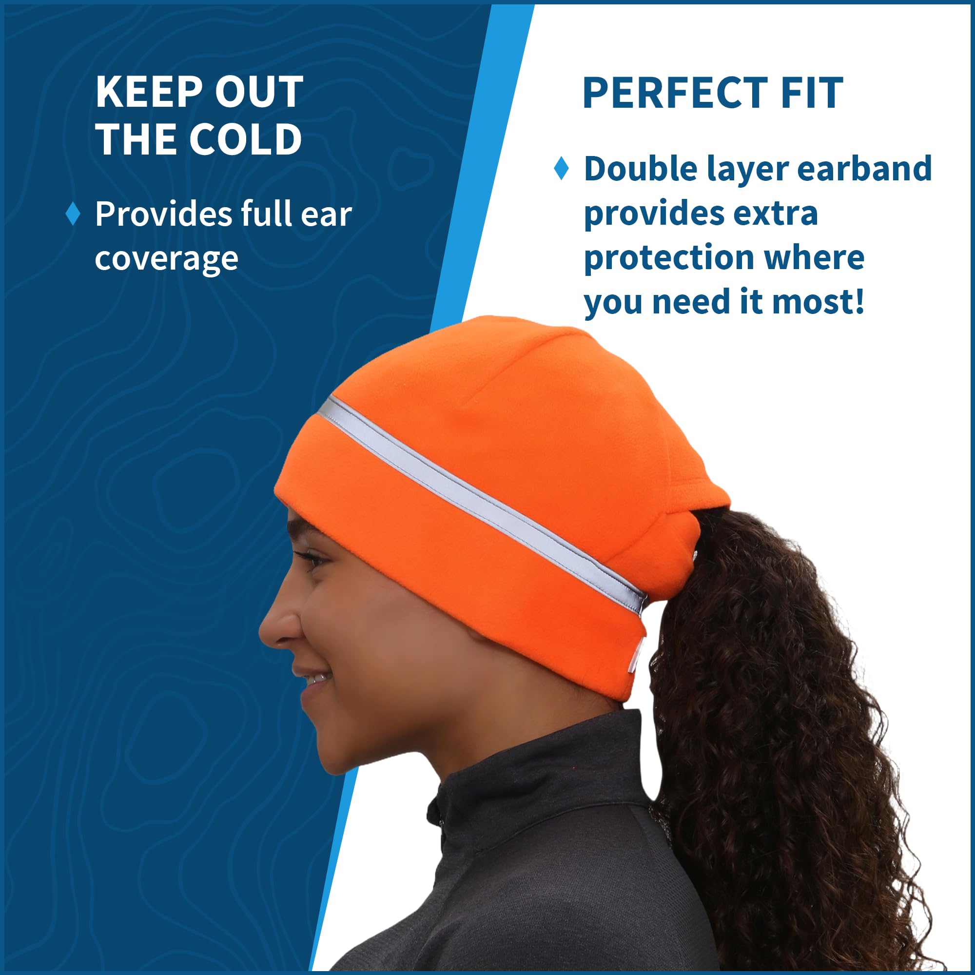 TrailHeads Chapeau de Queue de Poney pour Femme | Bonnet de Course réfléchissant par Temps Froid