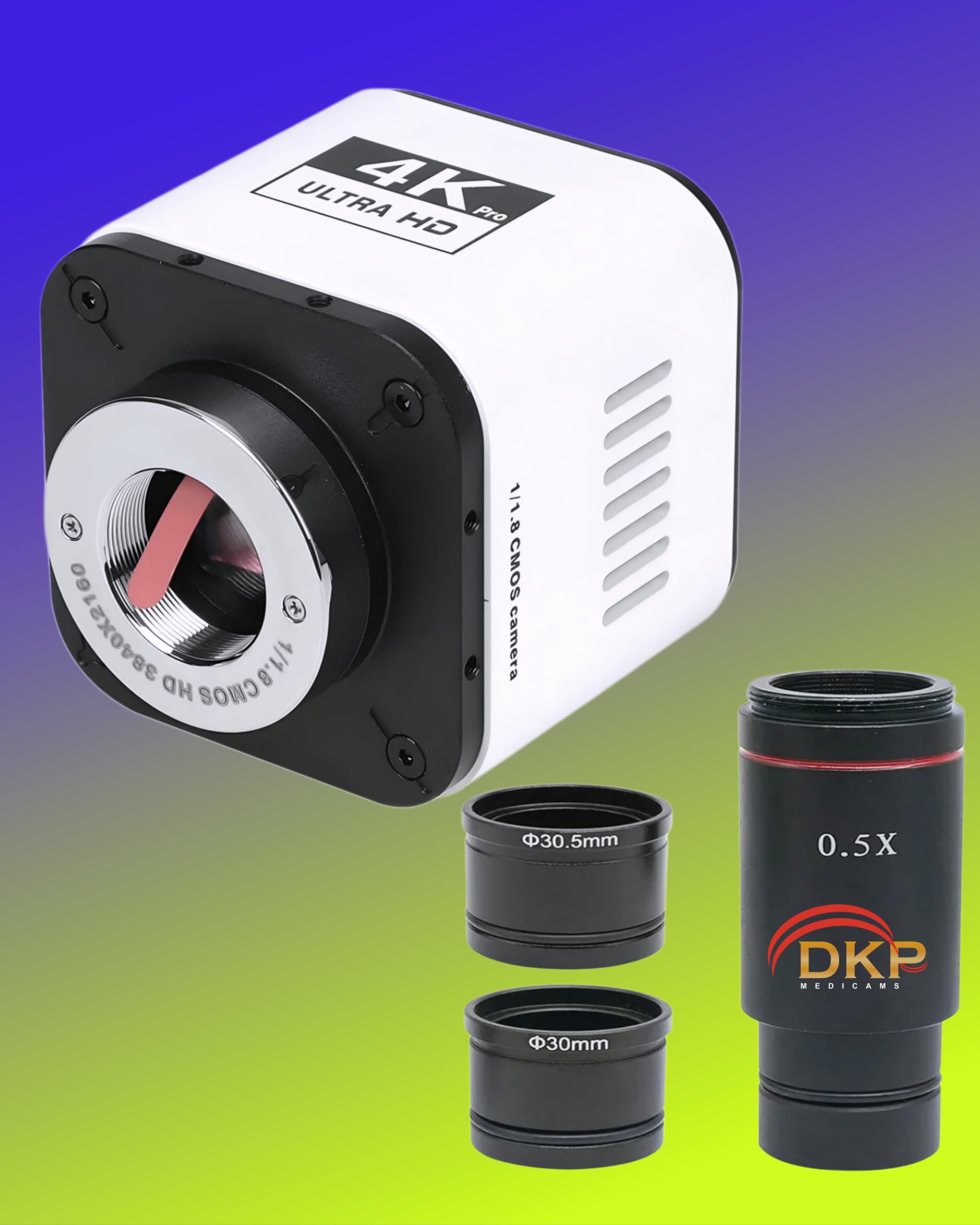 DKP Medicams USB Microscope Camera 4K 8MP Electronic Digital Eyepiece with 0.5X Zoom Lens and 30mm 30.5mm Adapter for White Balance Exposure-image-13