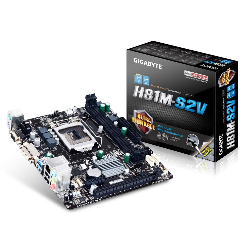 Gigabyte H81M-S2V Scheda Madre Intel 1150, Nero