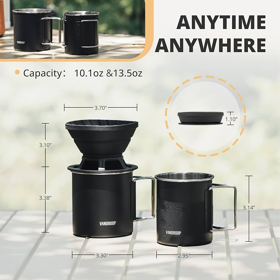 Amazon | Vandroop キャンプ コーヒーセット アウトドア 手動
