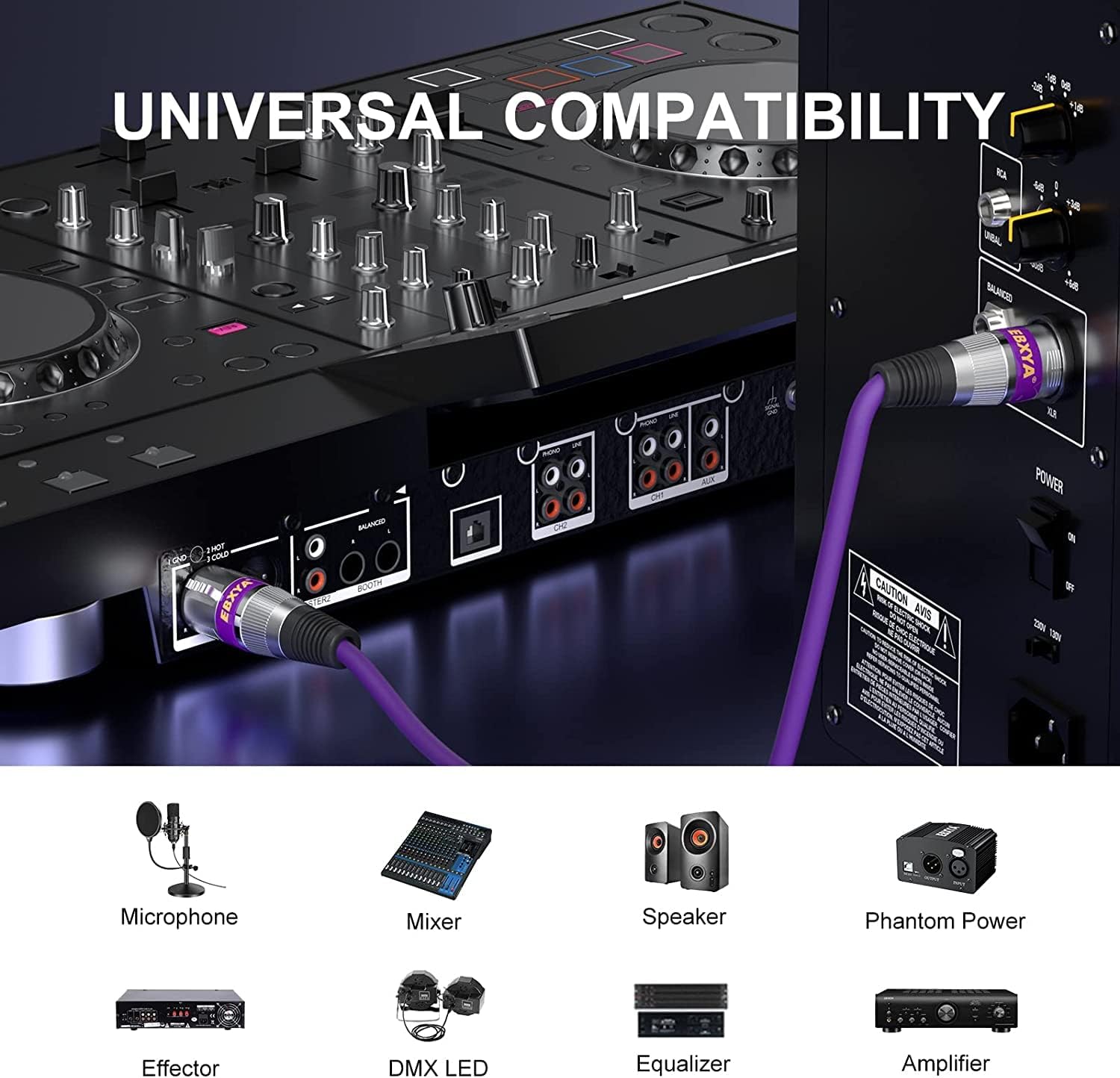 EBXYA XLR Cable 2ft 10 Pack 3 Pins Balanced XLR Microphone Cable Male to Female Suitable for Audio Mixer, Speaker Systems, Radio Station