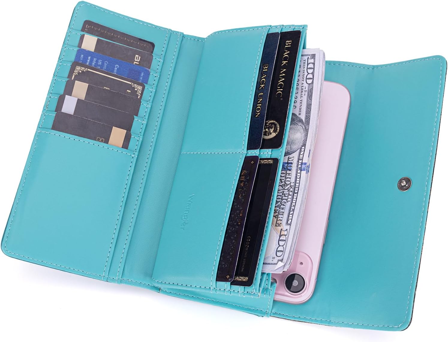 Montana West X Wrangler Western Wallets for Women Trifold Wristlet Wallets Large Capacity Women Clutch Wallet with Coin Purse - Image 5