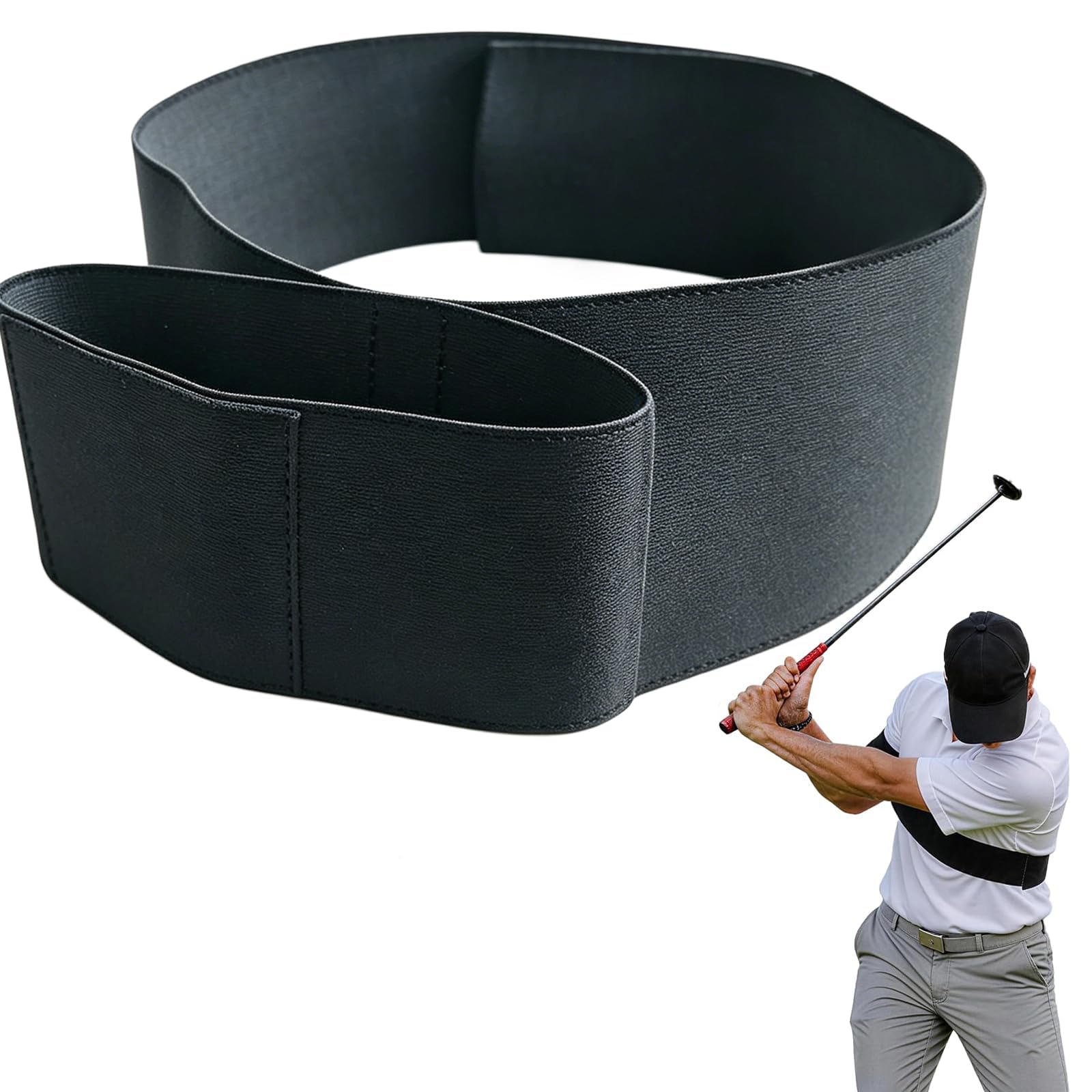 JollyDragon TRS Slider Golf Training Aid – Adjustable Golf Swing Elastic Band, Innovative Arm Connection Aid, Correction Arm Band, Improves Swing Stability, Suitable for Beginners, Men & Women