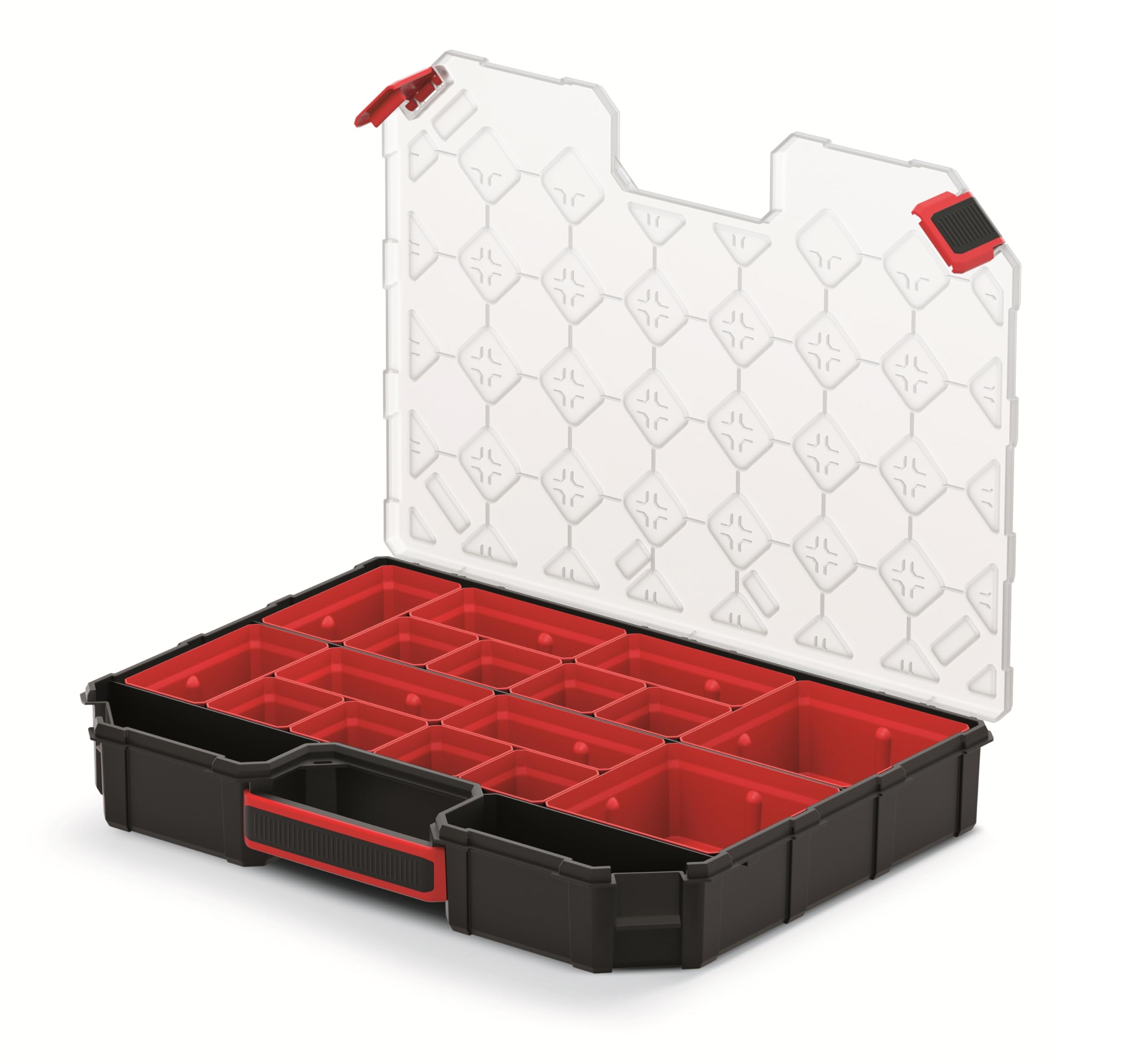 Mivos 390 X 284 X 60 Mm Storage Box - For Small Items With 12 Inserts - Accessory Holder, Screw Holder - Robust Workshop Tool Box - Made In Eu