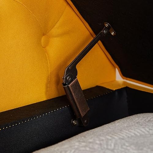 Miniatura 6 de BKDWSK Otomana de almacenamiento de tela de asiento acolchada baúl de almacenamiento plegable banco otomano de almacenamiento reposapiés con tapa