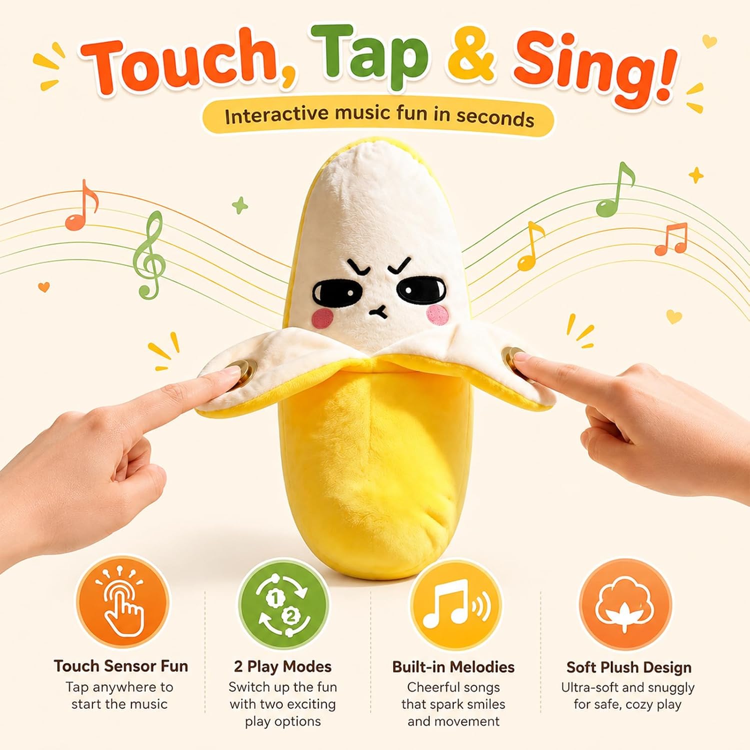 Musical Sensory Toys, Interactive Musical Plush Toy with Sounds image 3