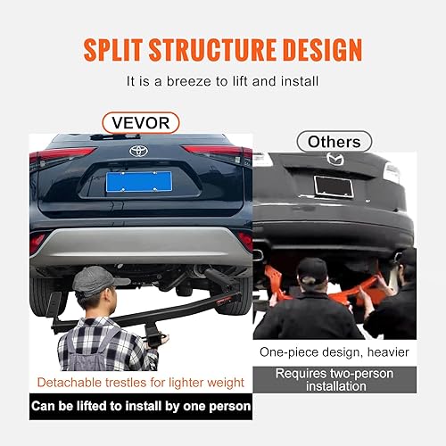 Miniatura 3 de VEVOR Enganche de remolque clase 3, receptor de 2 pulgadas, marco de tubo de acero Q455B, compatible con Toyota Highlander 2020-2023, enganche