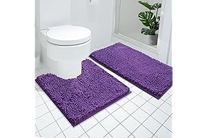 Adorn Your Bathroom with a Touch of Serenity: Purple Violet Toilet Rug Set