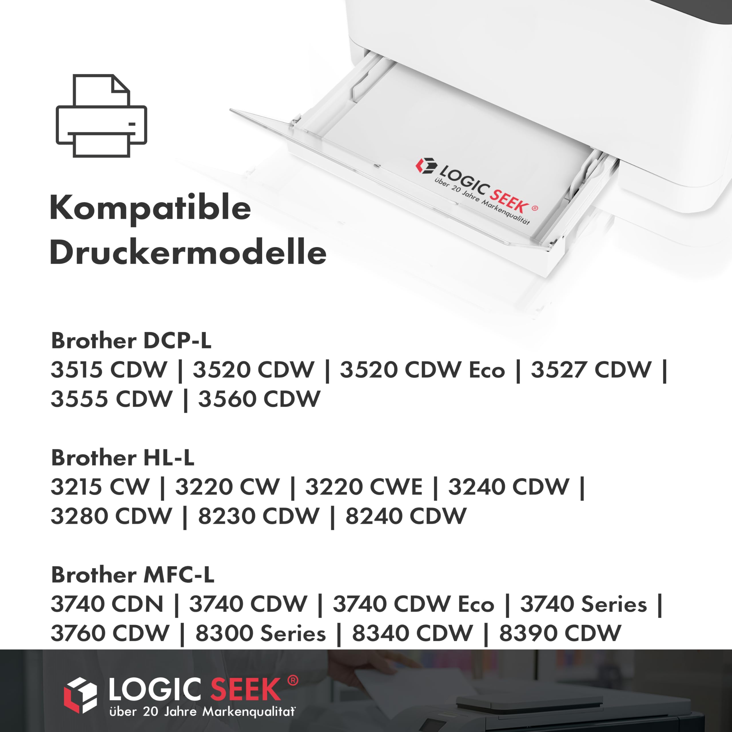 Logic-Seek WT-229CL Restonerbehälter kompatibel mit Brother HL-L3220CDW, HL-L3280CDW,MFC-L3765CDW, MFC-L3740CDW, DCP-L 3515 CDW, WT229CL Abfalltonerbehälter